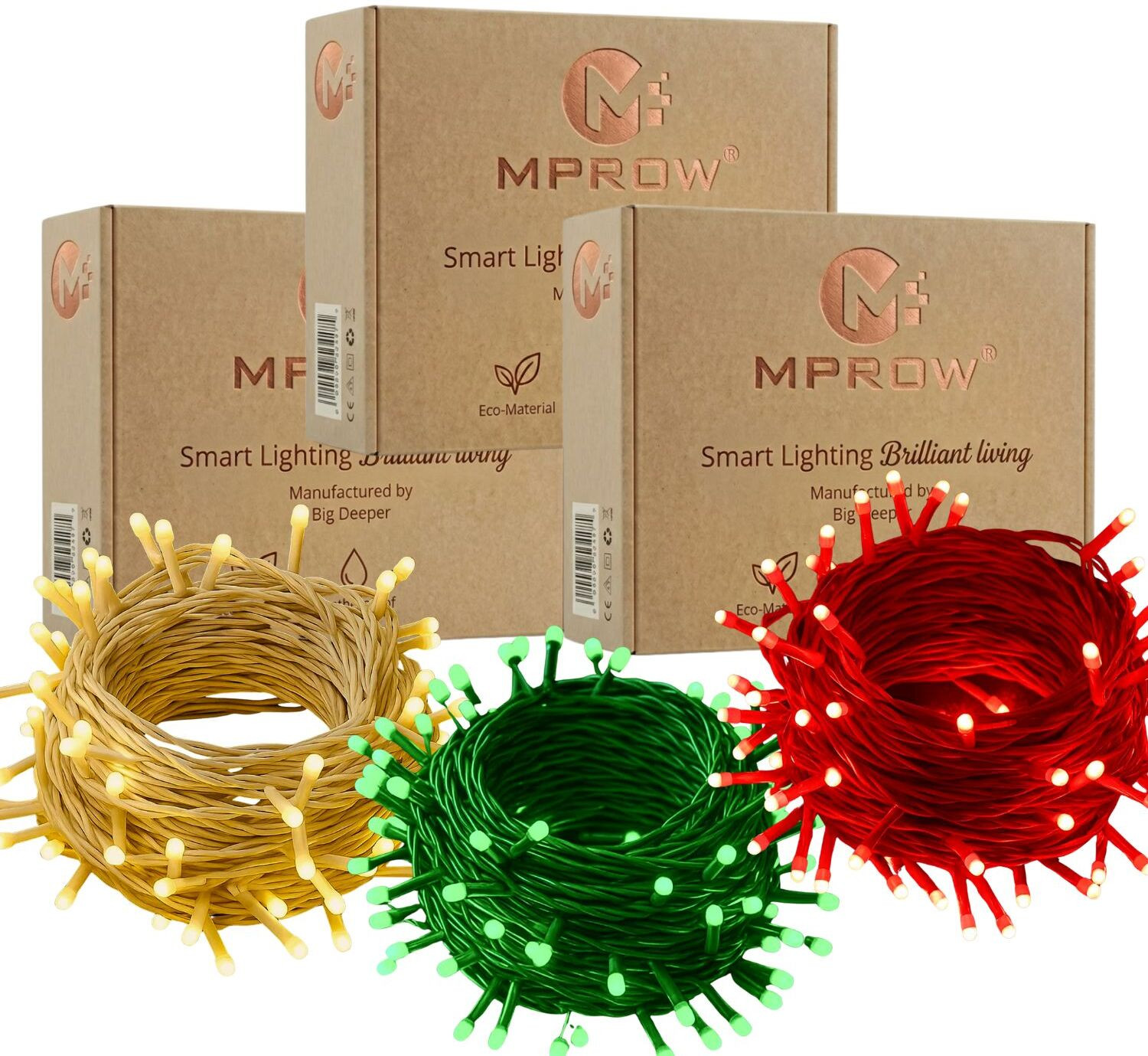Image of MPROW 40 LEDs 11 m Yellow, Green, Red Steady String Rice Lights