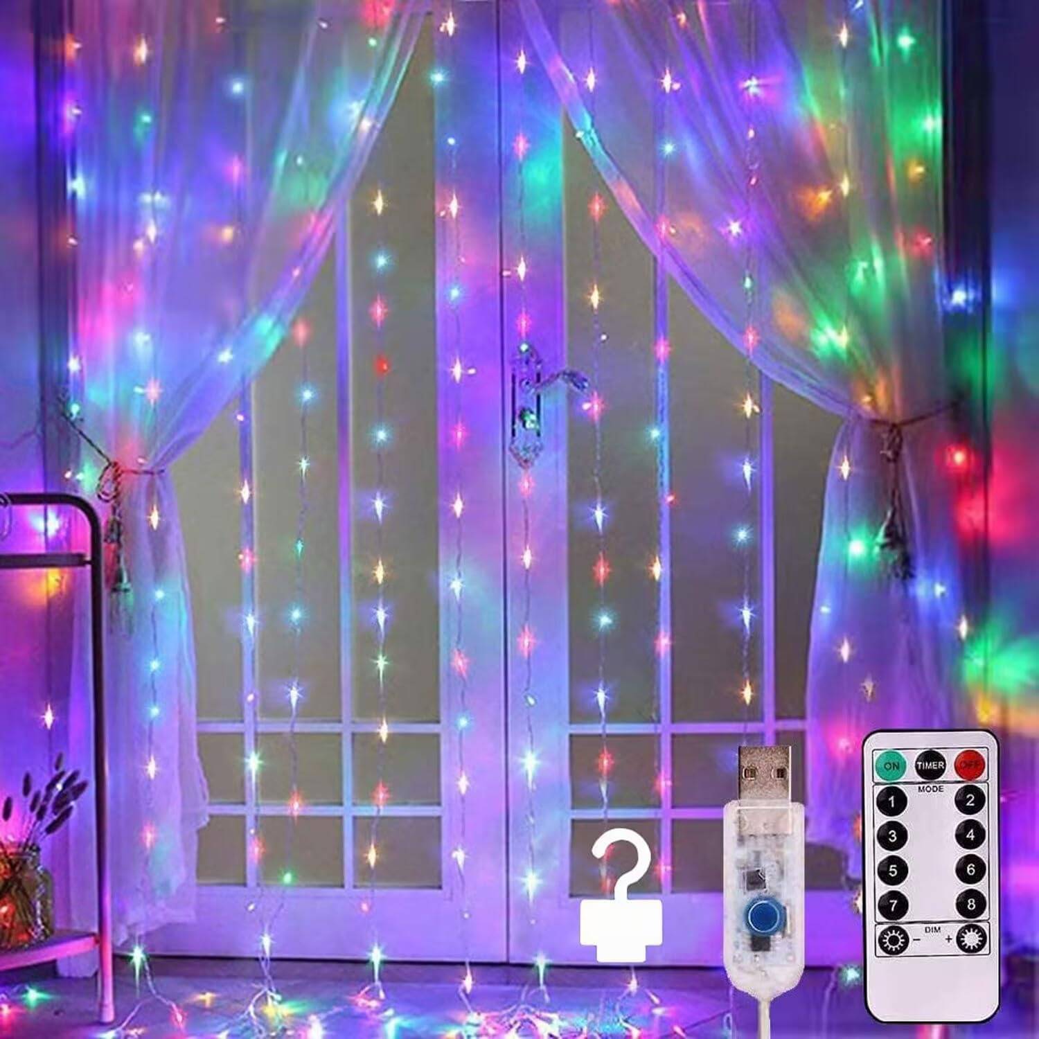 TechPride 300 LEDs 3 m Multicolor Flickering String Rice Lights (