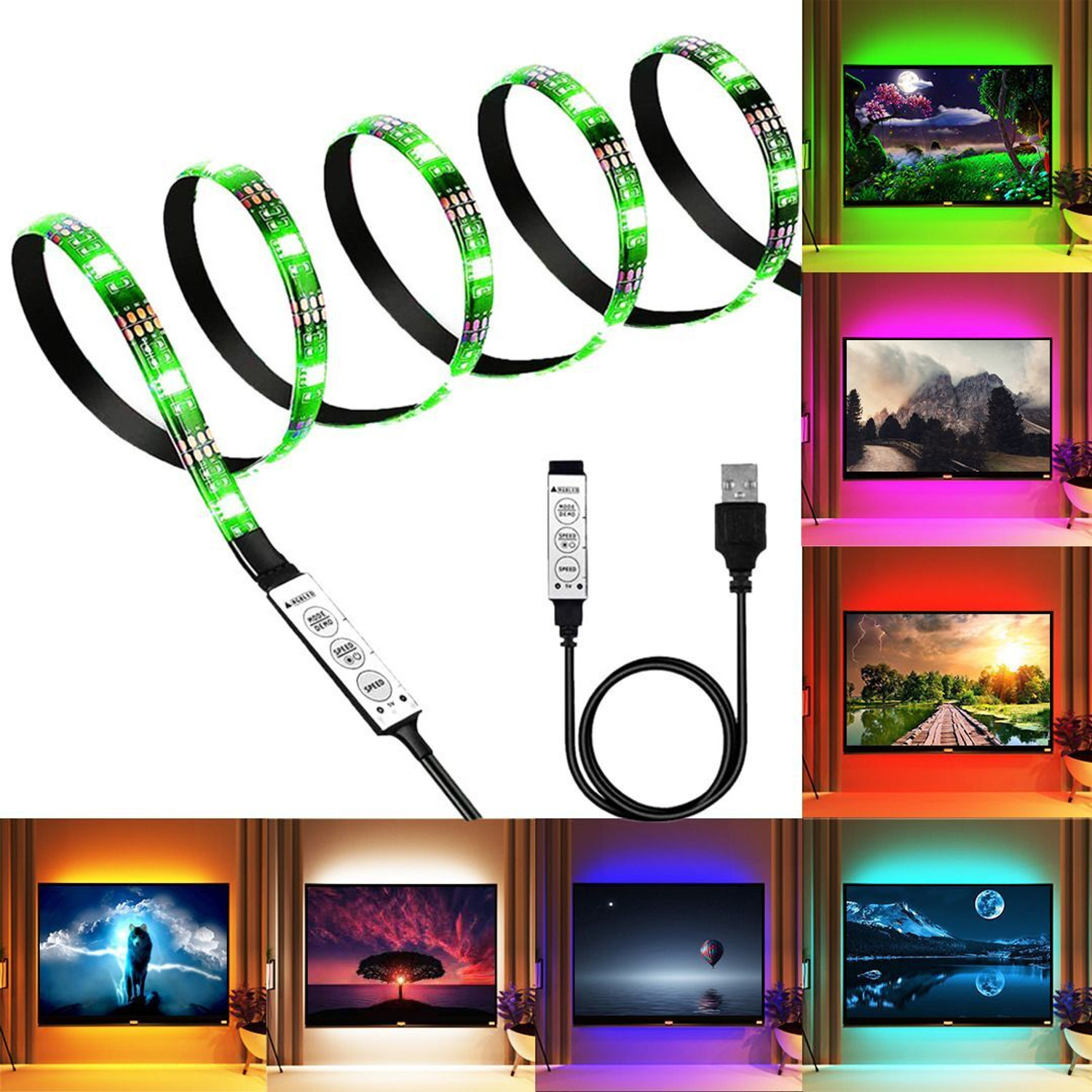 Image of PESCA 90 LEDs 3 m Multicolor Color Changing, Flickering, Steady Strip Rice Lights