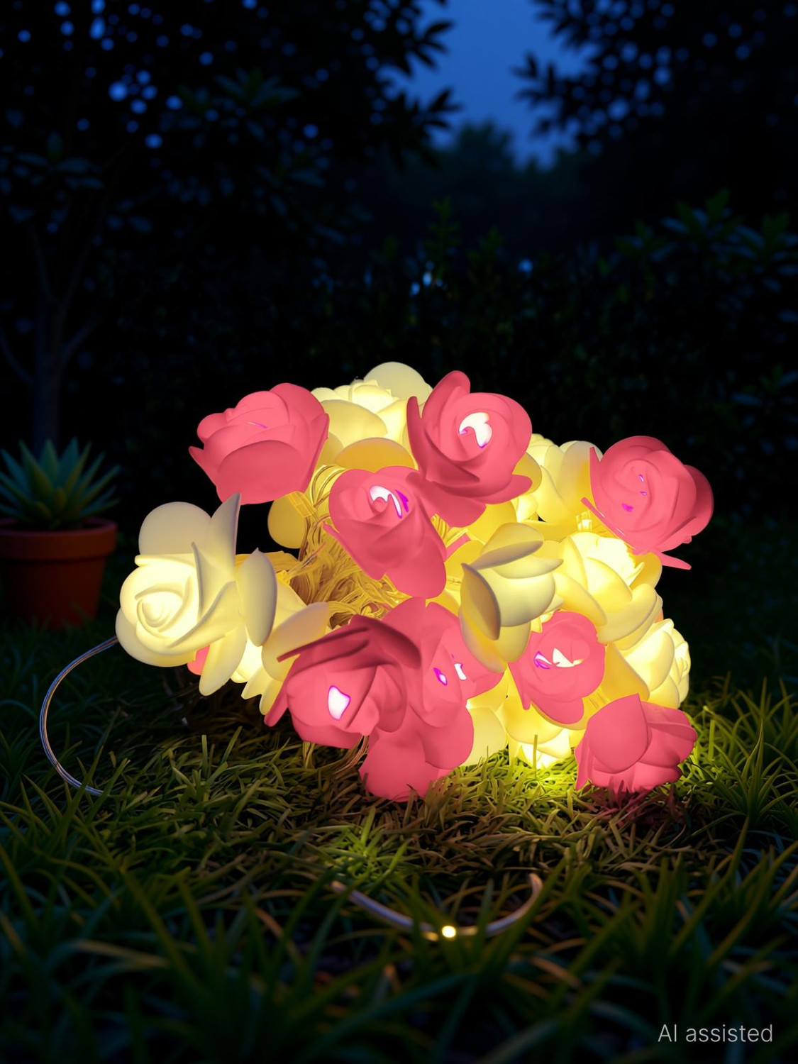 Image of NISCO 20 LEDs 4 m Pink Steady String Rice Lights