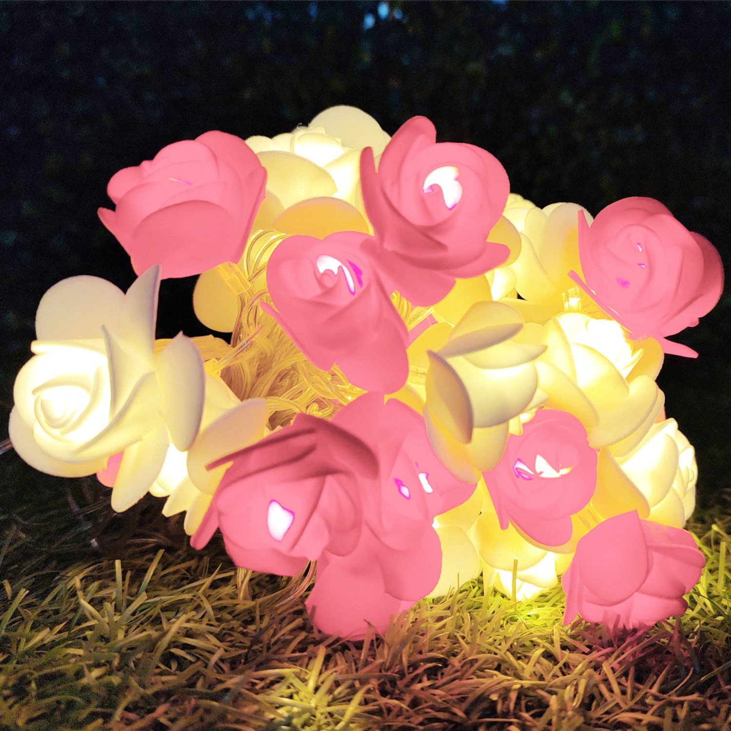 Image of NISCO 20 LEDs 4 m Pink Steady String Rice Lights