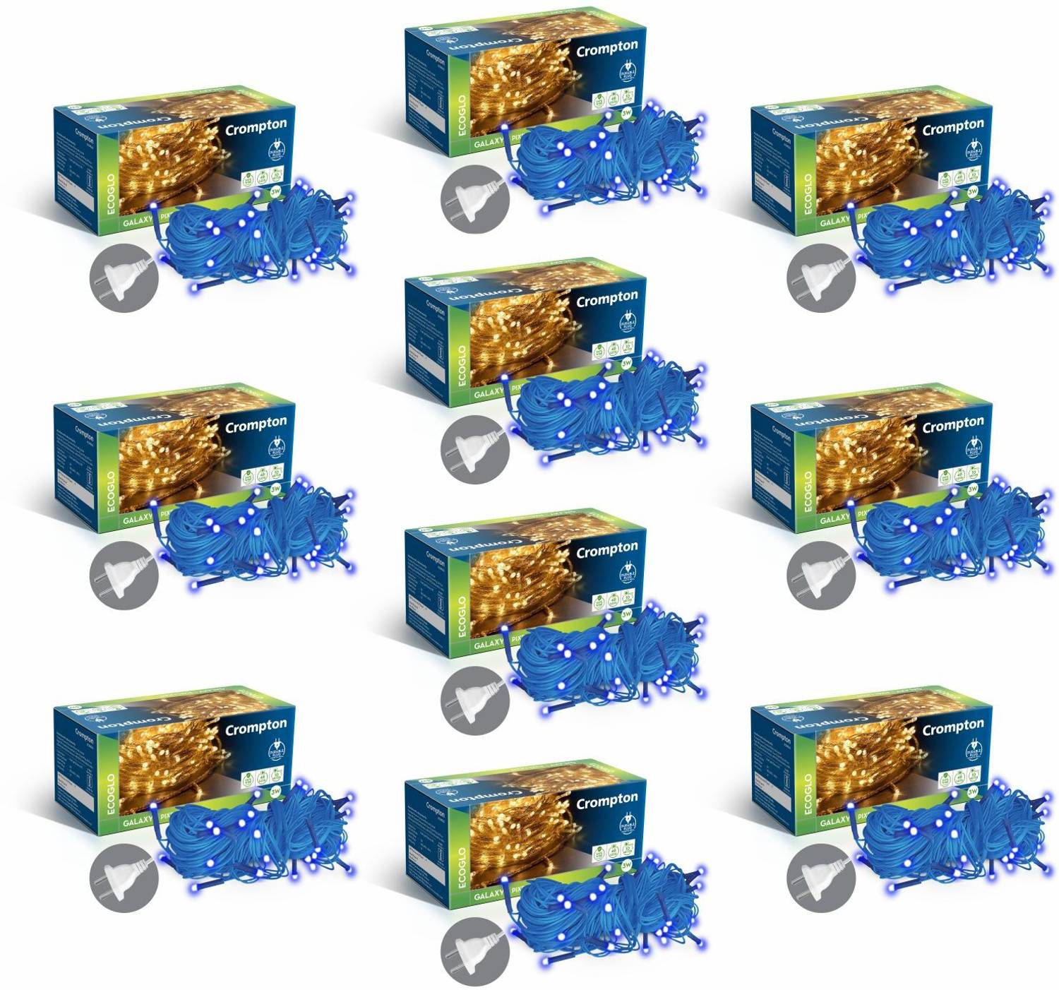 Crompton 48 LEDs 10 m Blue Steady String Rice Lights Crompton 48 LEDs 10 m Blue Steady String Rice Lights