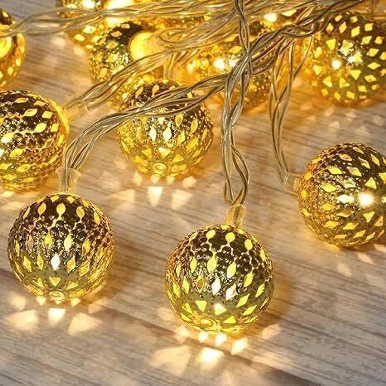 Refulgix 16 LEDs 3 m Gold Steady Ball Rice Lights (Pack of 1)