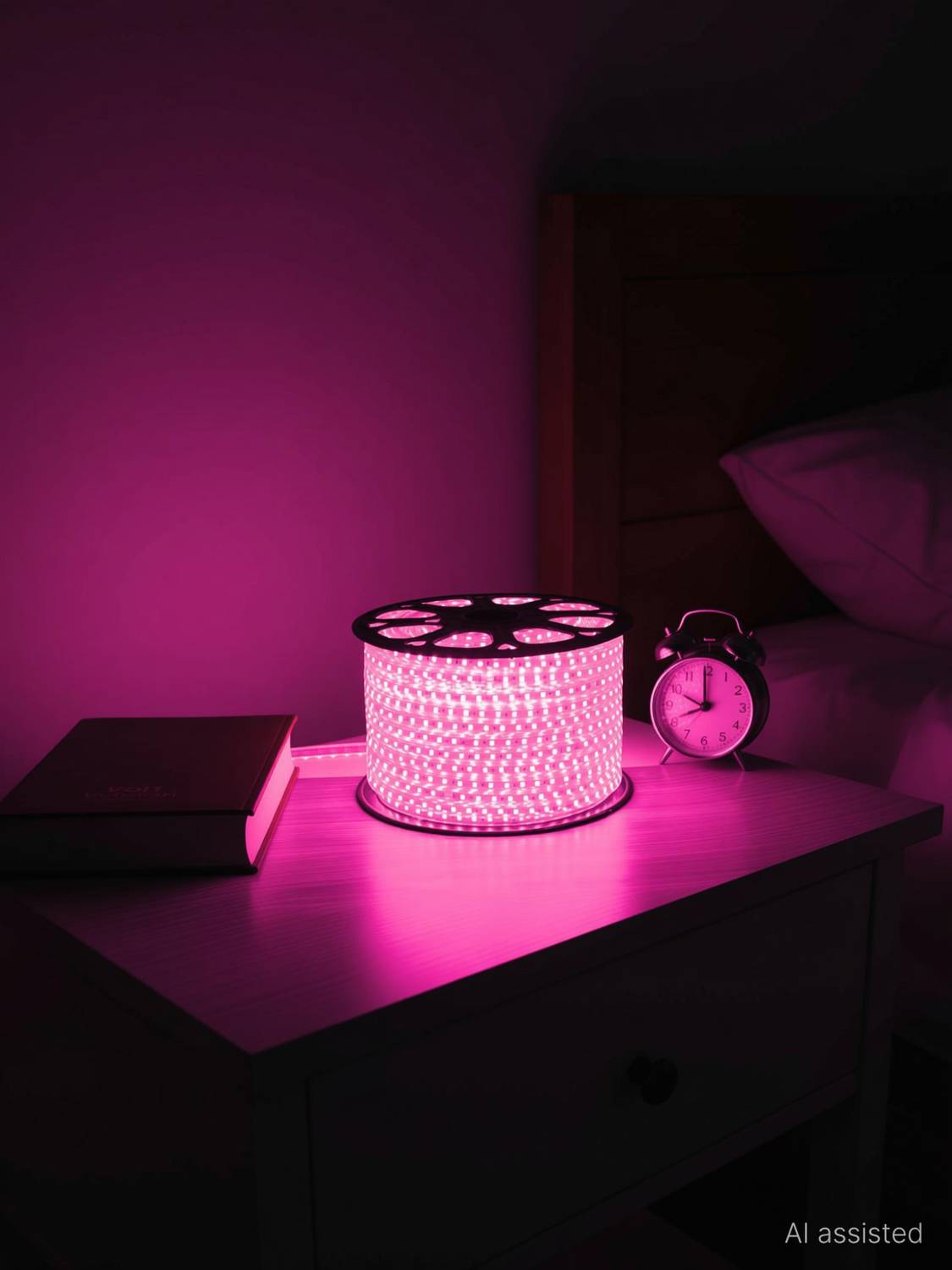 Volt Vision 1200 LEDs 20m Pink Steady Strip Rice Lights - Image 1