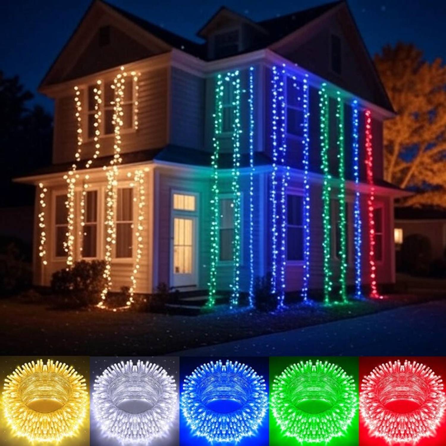 MPROW 40 LEDs 11 m Multicolor Steady Bulb Rice Lights (Pack of 5)