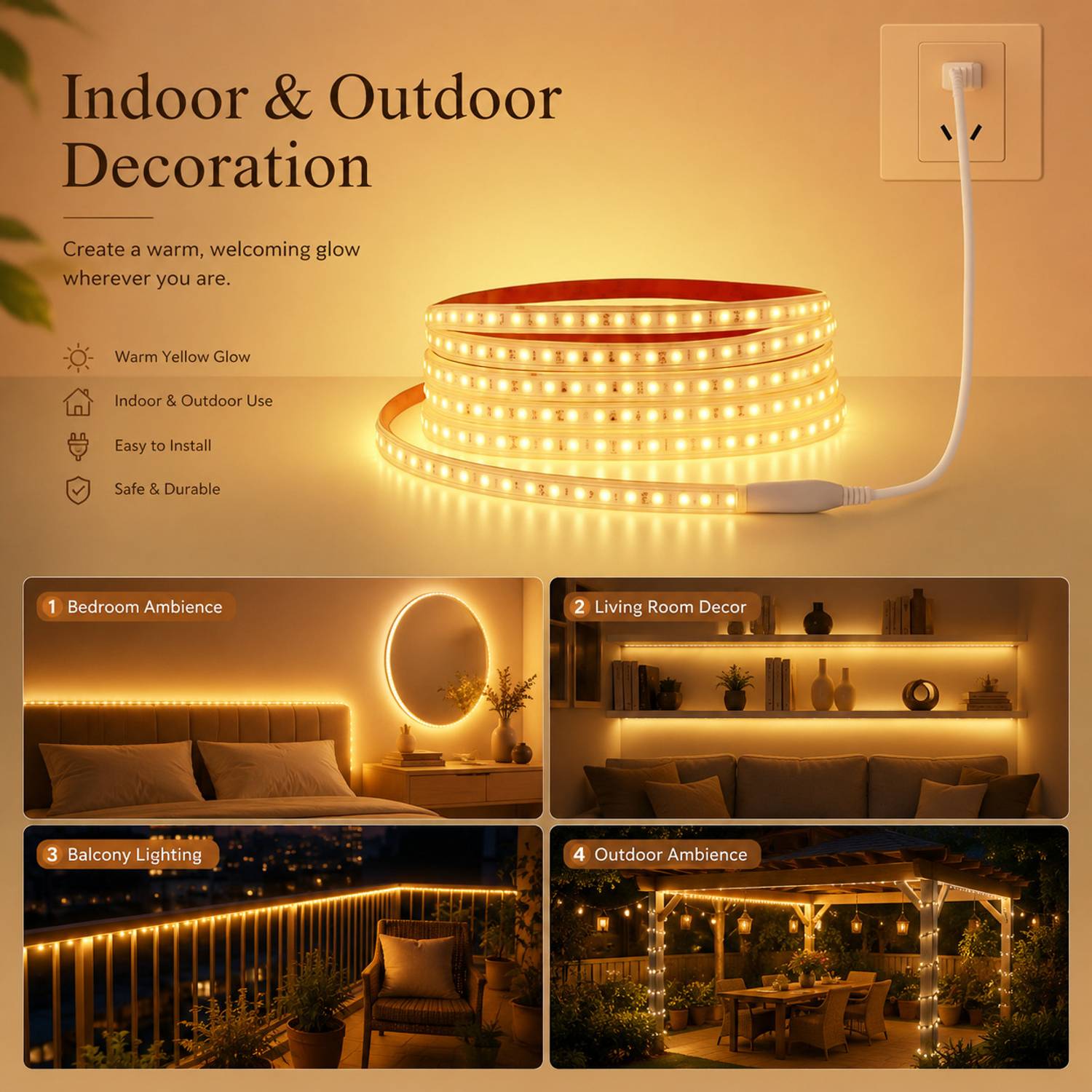 Refulgix 1200 LEDs 10m Yellow Rice Lights - Image 4