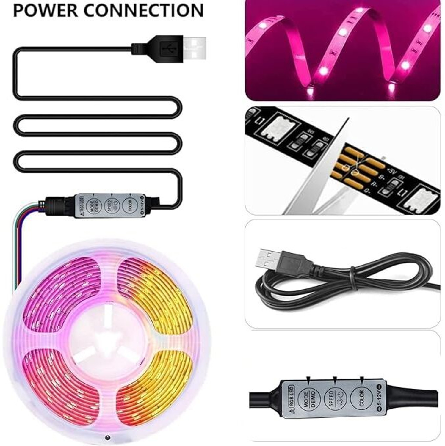 Image of One94Store 180 LEDs 4 m Multicolor Color Changing Strip Rice Lights