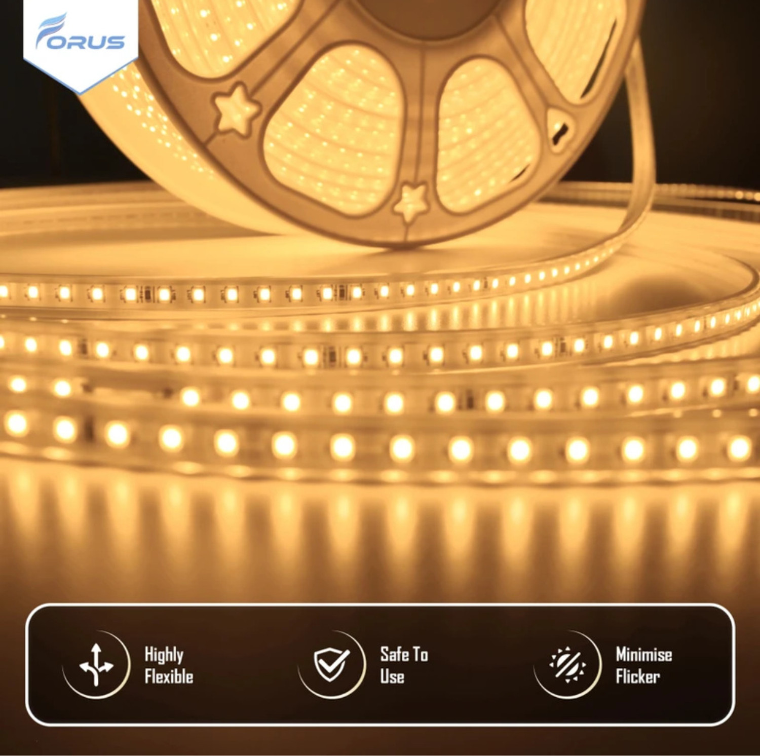 Image of RU Lights 1200 LEDs 10 m Yellow Steady Strip Rice Lights