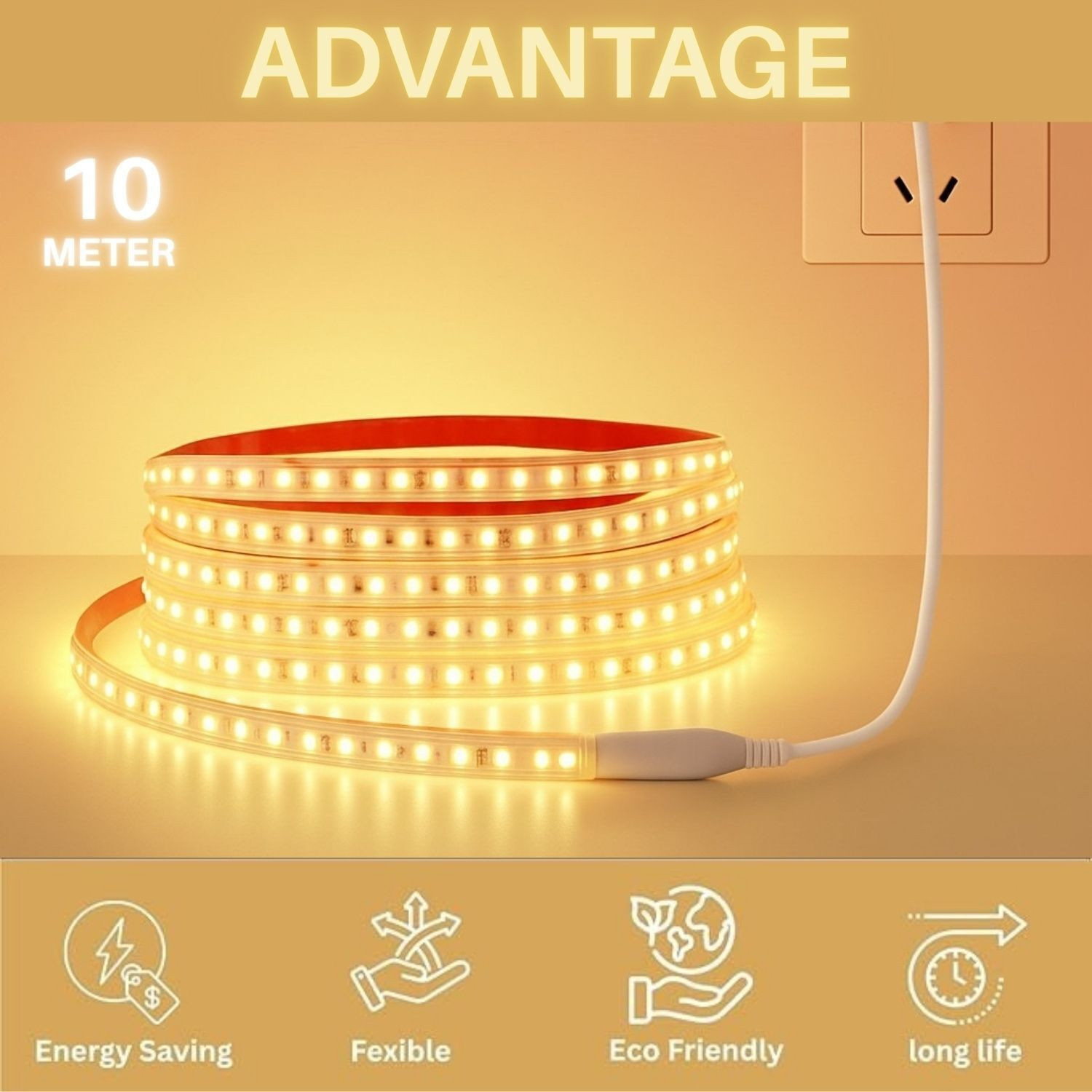 Image of Refulgix 1200 LEDs 10 m Yellow Steady Strip Rice Lights