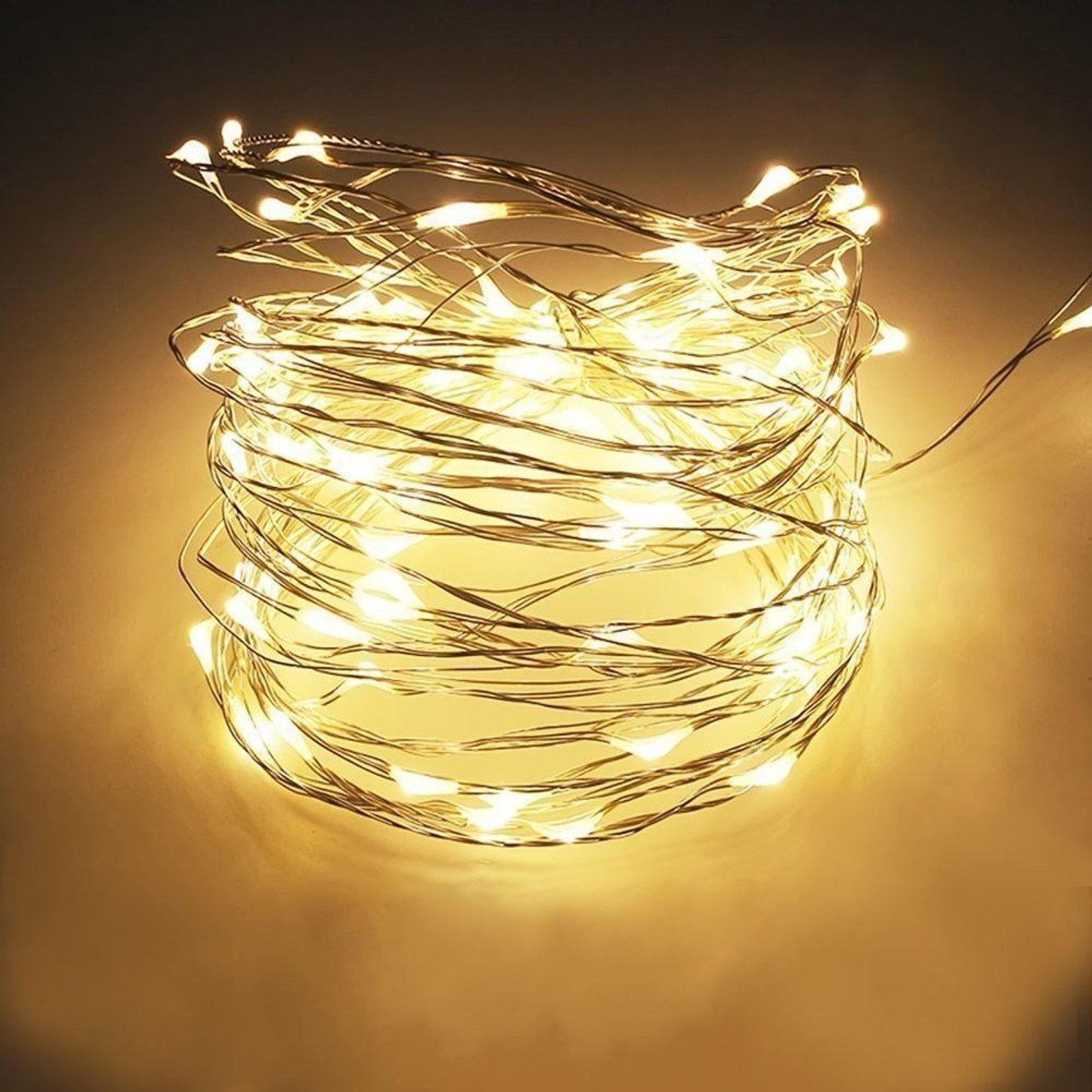 Image of PESCA 100 LEDs 9.98 m Yellow Steady String Rice Lights