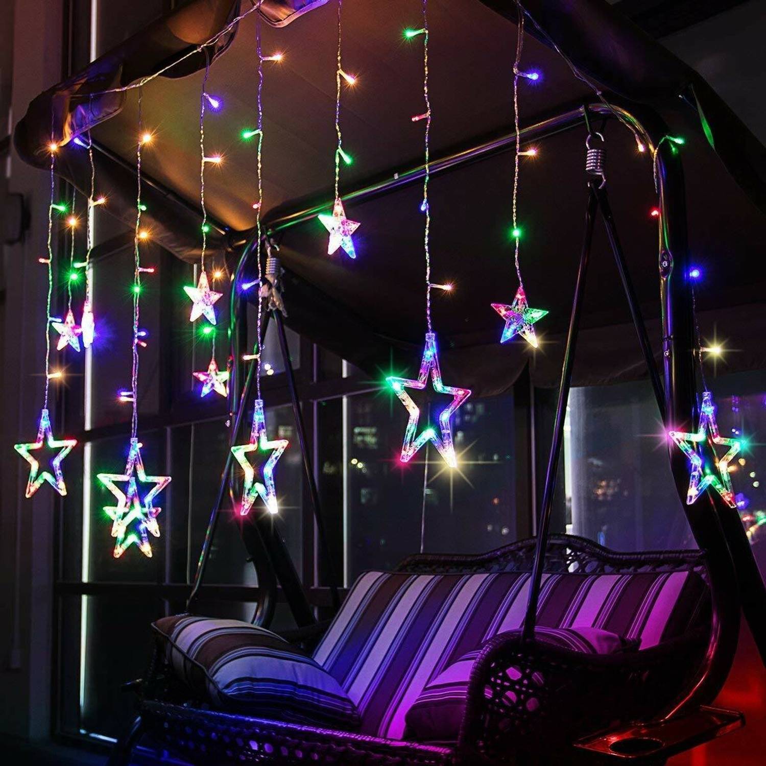QUACE 138 LEDs 2.5 m Multicolor Steady, Flickering Star Rice Ligh