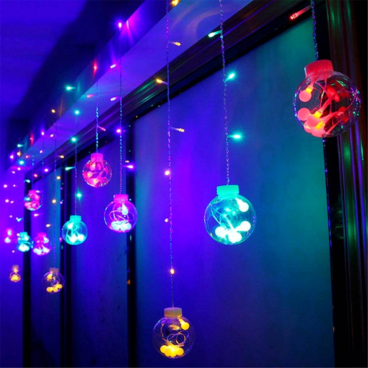 Home Delight 138 LEDs 2.49 m Pink, Blue, Red Flickering Ball Rice