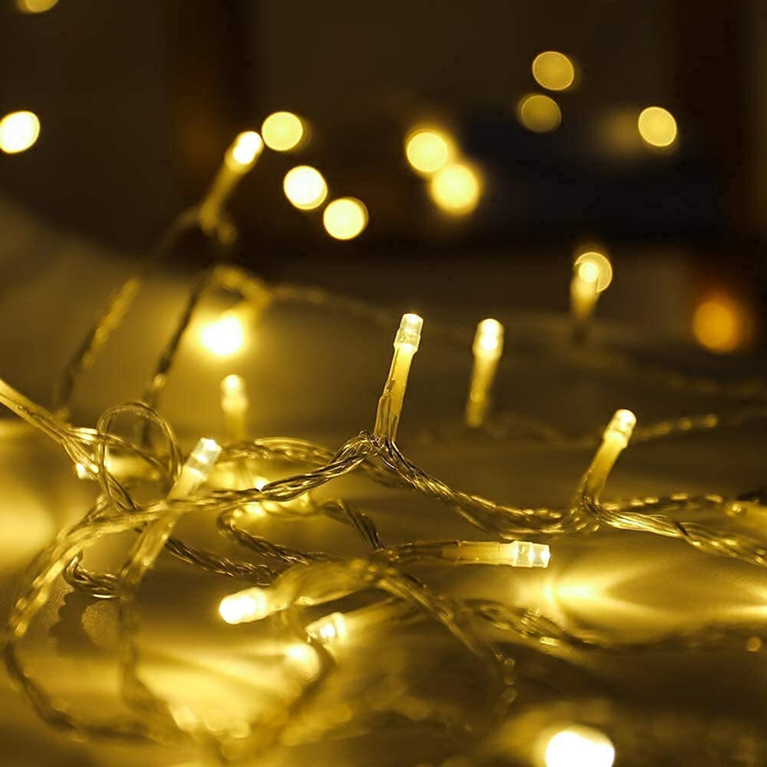 Image of SHREE INDUSTRIESS 40 LEDs 11 m Yellow Steady Candy Rice Lights