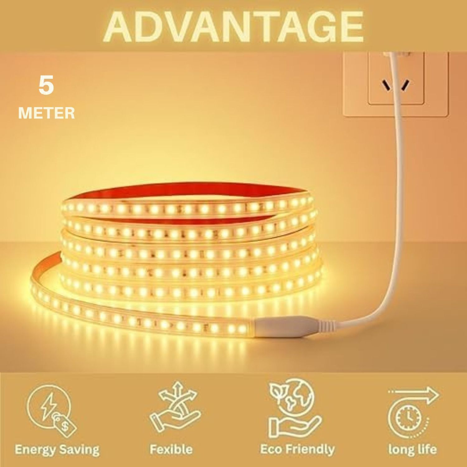 Image of Refulgix 600 LEDs 5 m Yellow Steady Strip Rice Lights