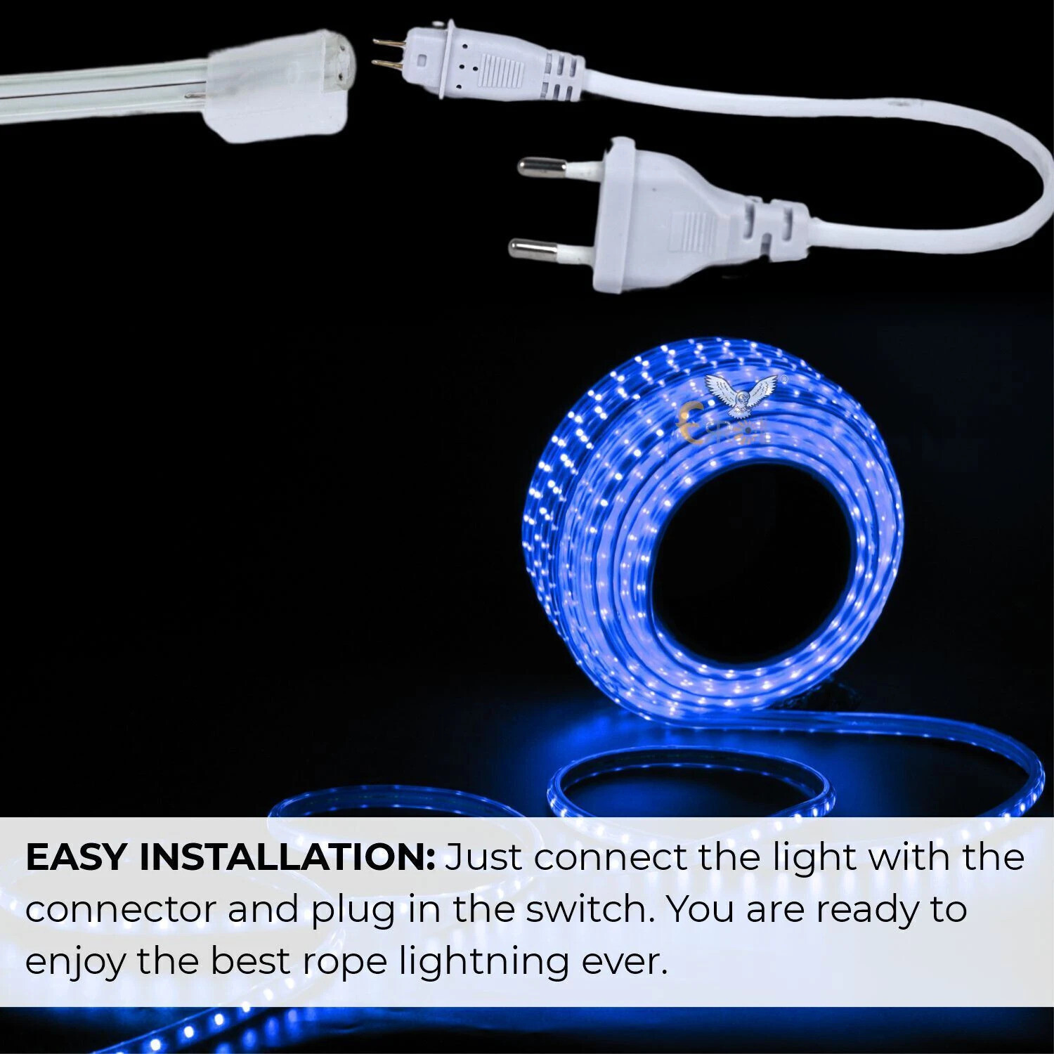 Image of Errol 186 LEDs 3 m Blue Steady Strip Rice Lights