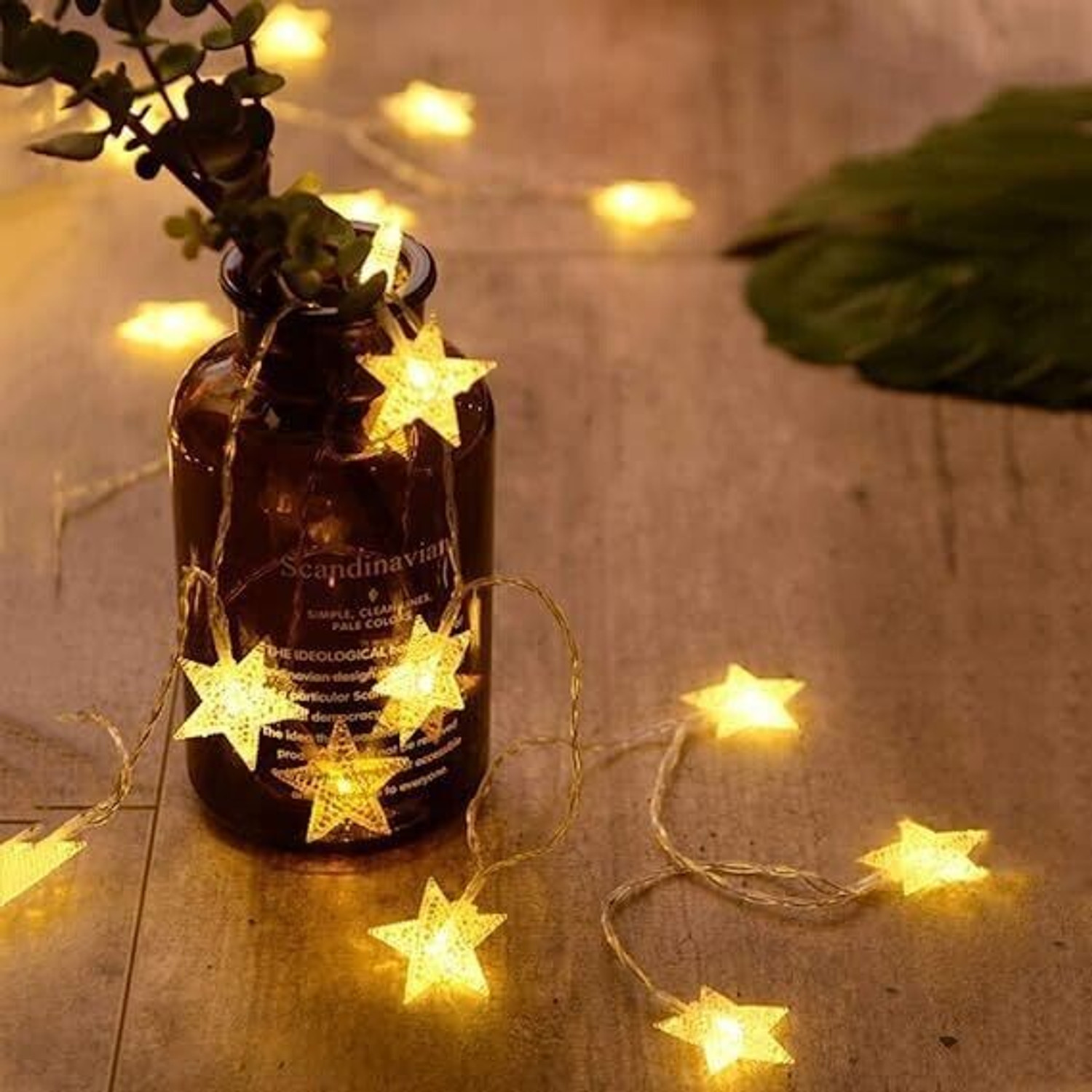 Image of Home Delight 14 LEDs 4 m Yellow Steady Star Rice Lights