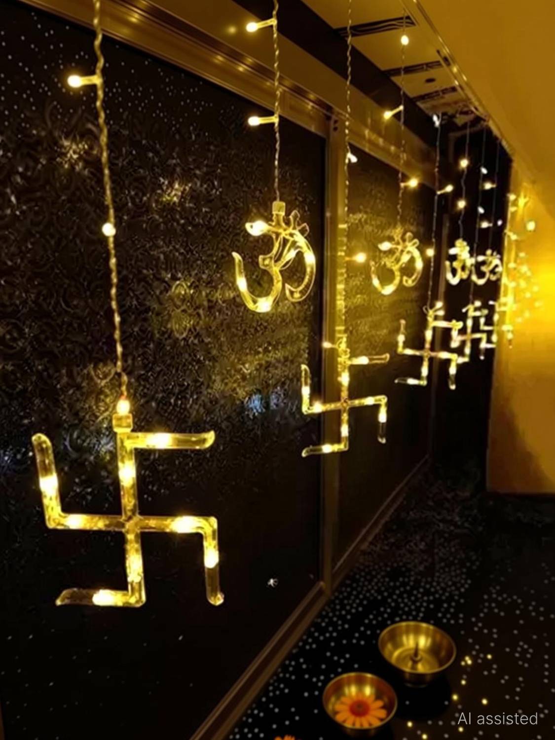 BEIGEHOMES 140 LEDs 2 m Gold Flickering String Rice Lights