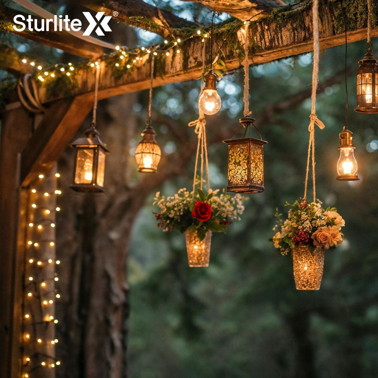 Image of Sturlite 46 LEDs 10 m White Flickering, Steady Bulb Rice Lights