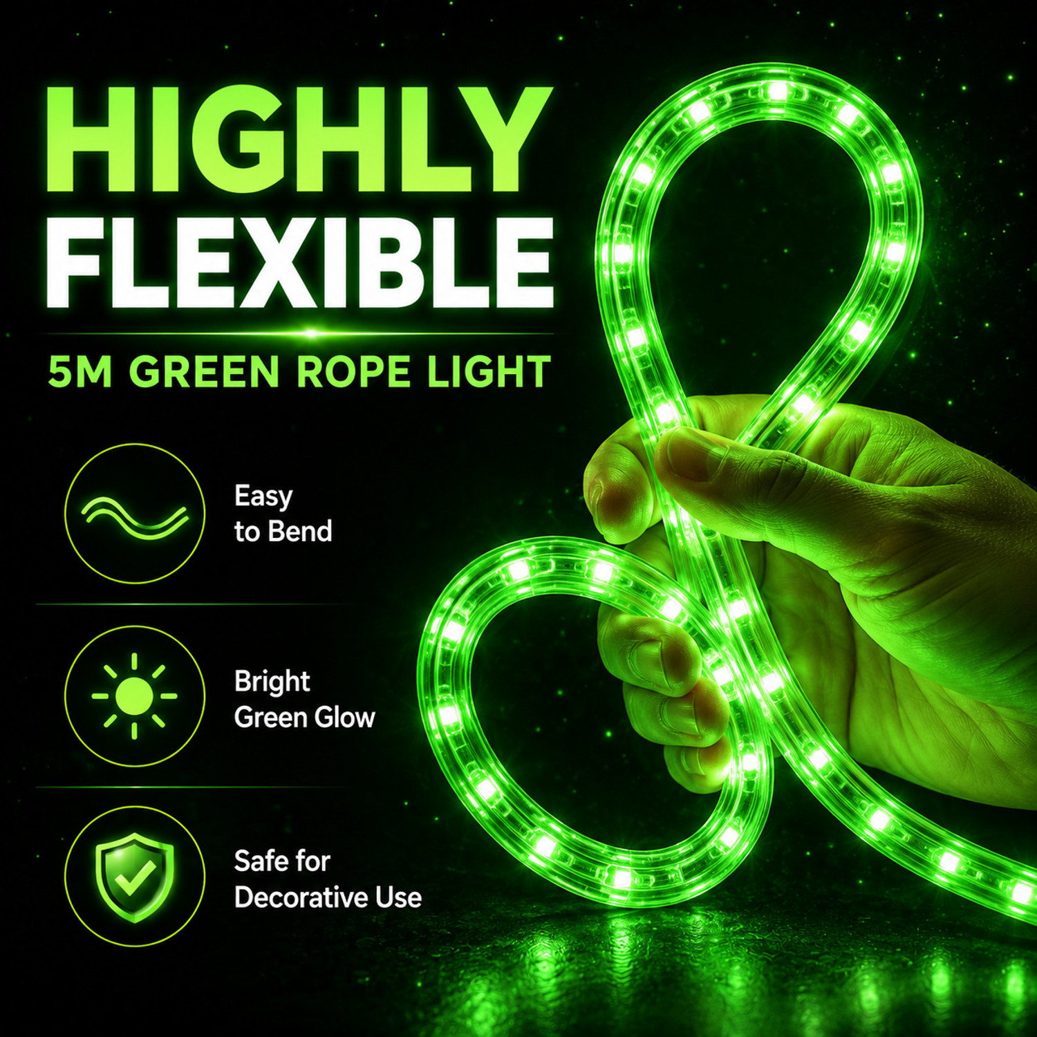 Image of spark world 1200 LEDs 5 m Green Steady Strip Rice Lights