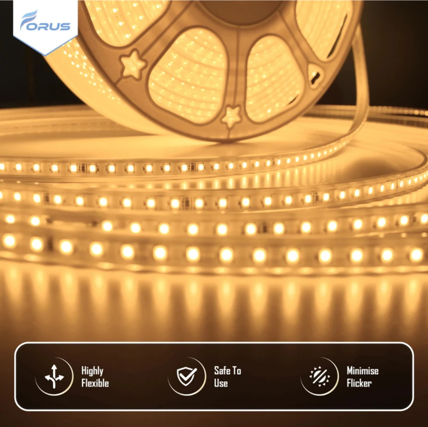 Image of RU Lights 600 LEDs 5 m Yellow Steady Strip Rice Lights