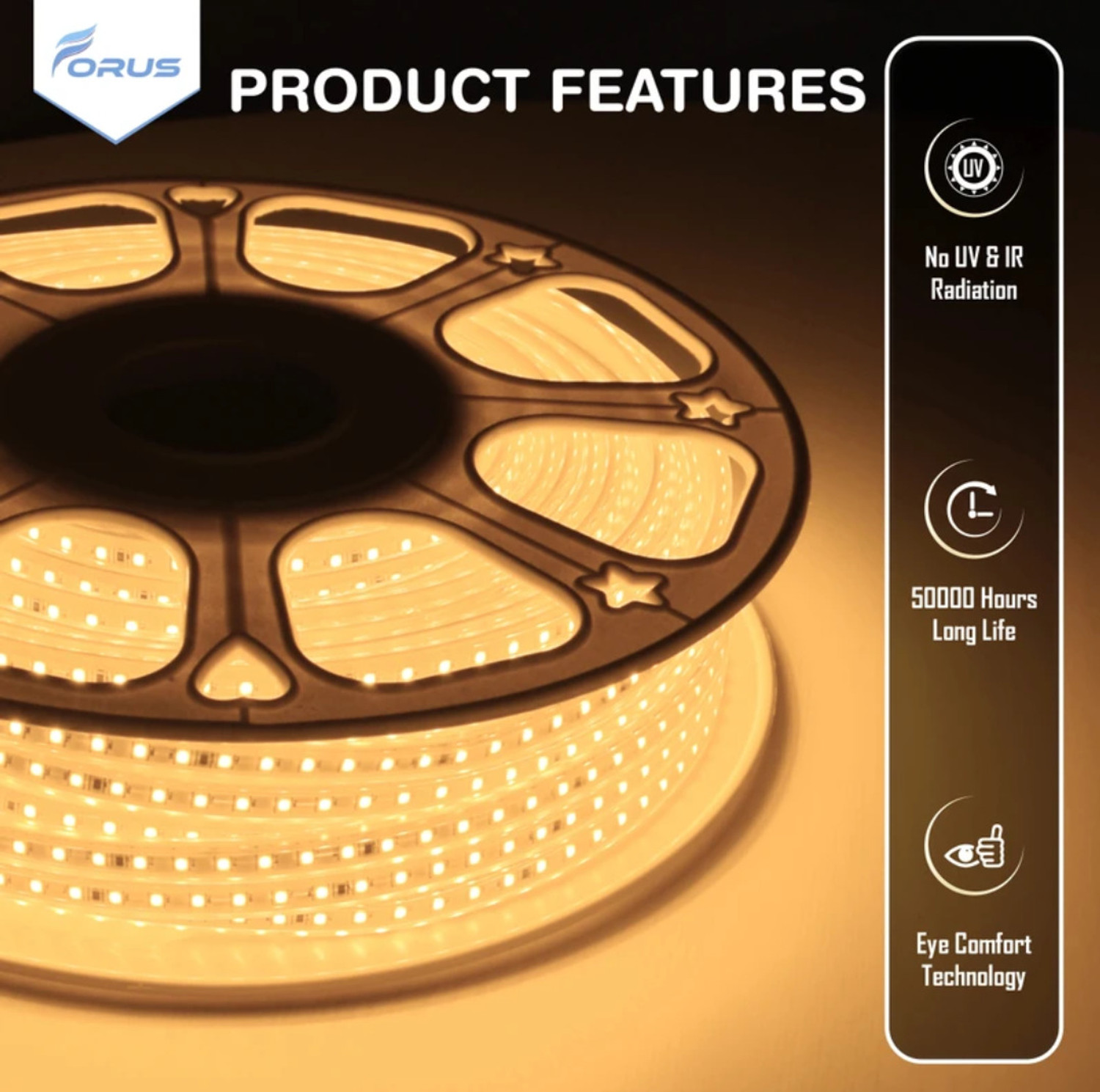 Image of RU Lights 1200 LEDs 10 m Yellow Steady Strip Rice Lights