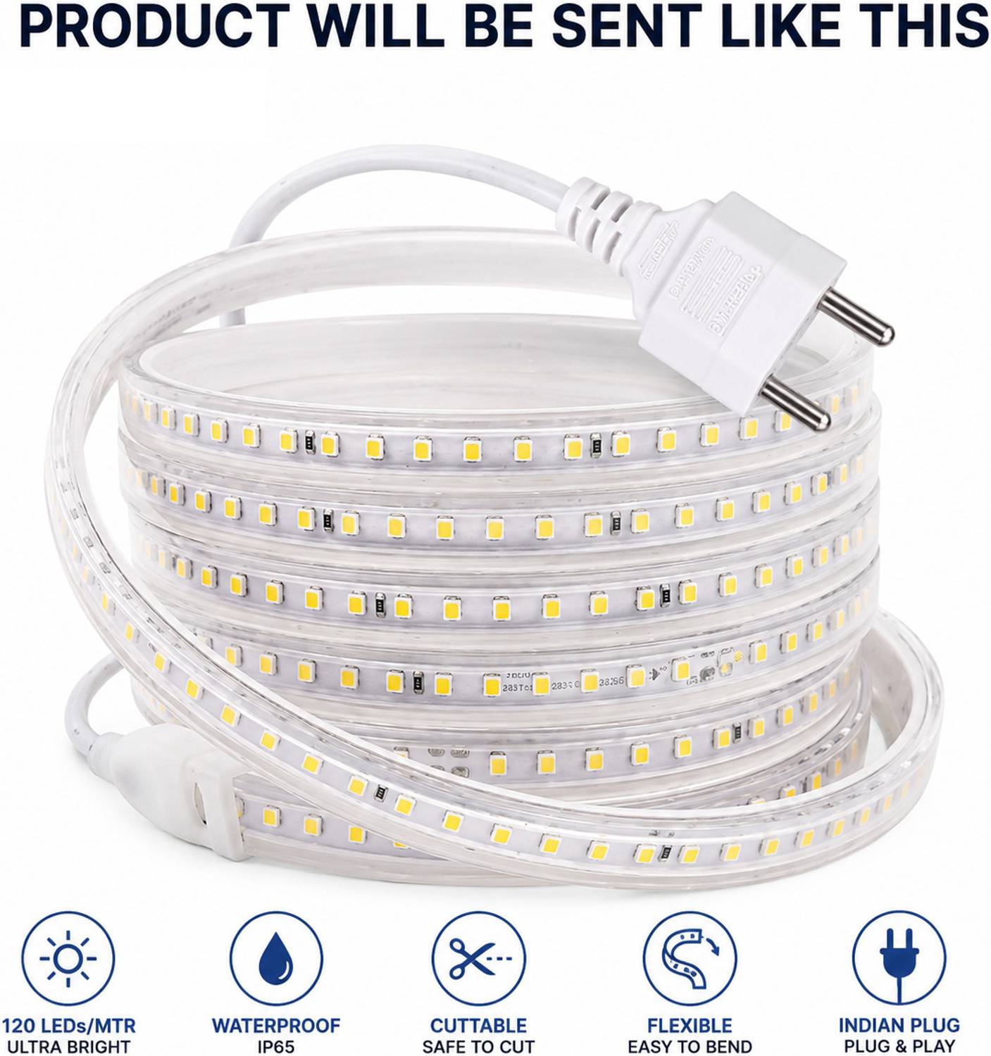 HBX 120 LEDs 10m White Steady Strip Rice Lights Pack of 1 - Image 3