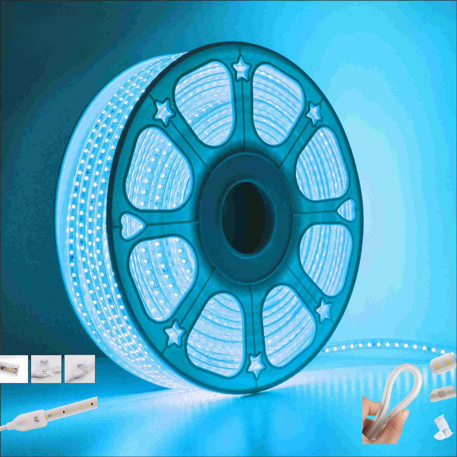 33 Foot 10M Rope Light Waterproof High Brightness For Indoor/Outdoor Use 1200 LEDs 10 m Transparent Steady Strip Rice Lights