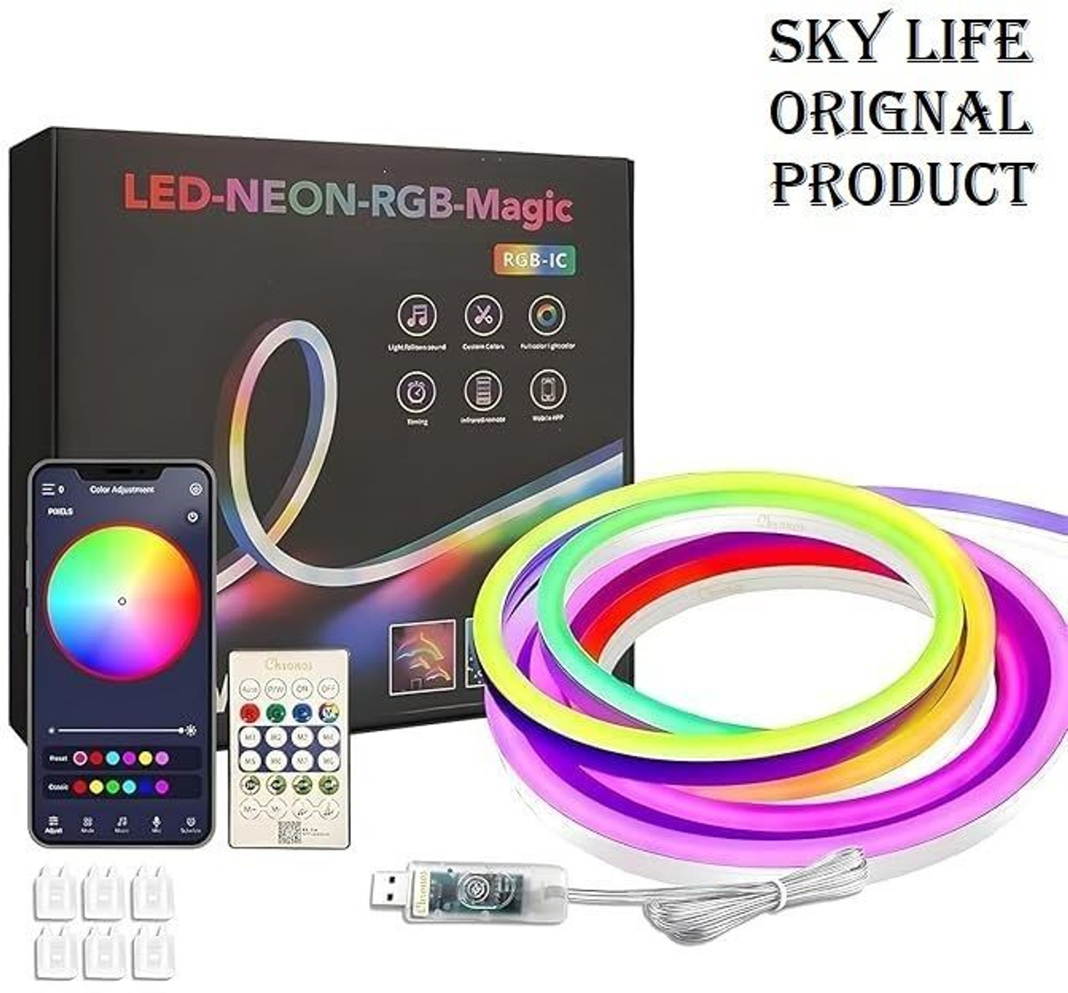Image of AI SMART 600 LEDs 5 m Red, Green, Blue Flickering, Steady, Color Changing Strip Rice Lights