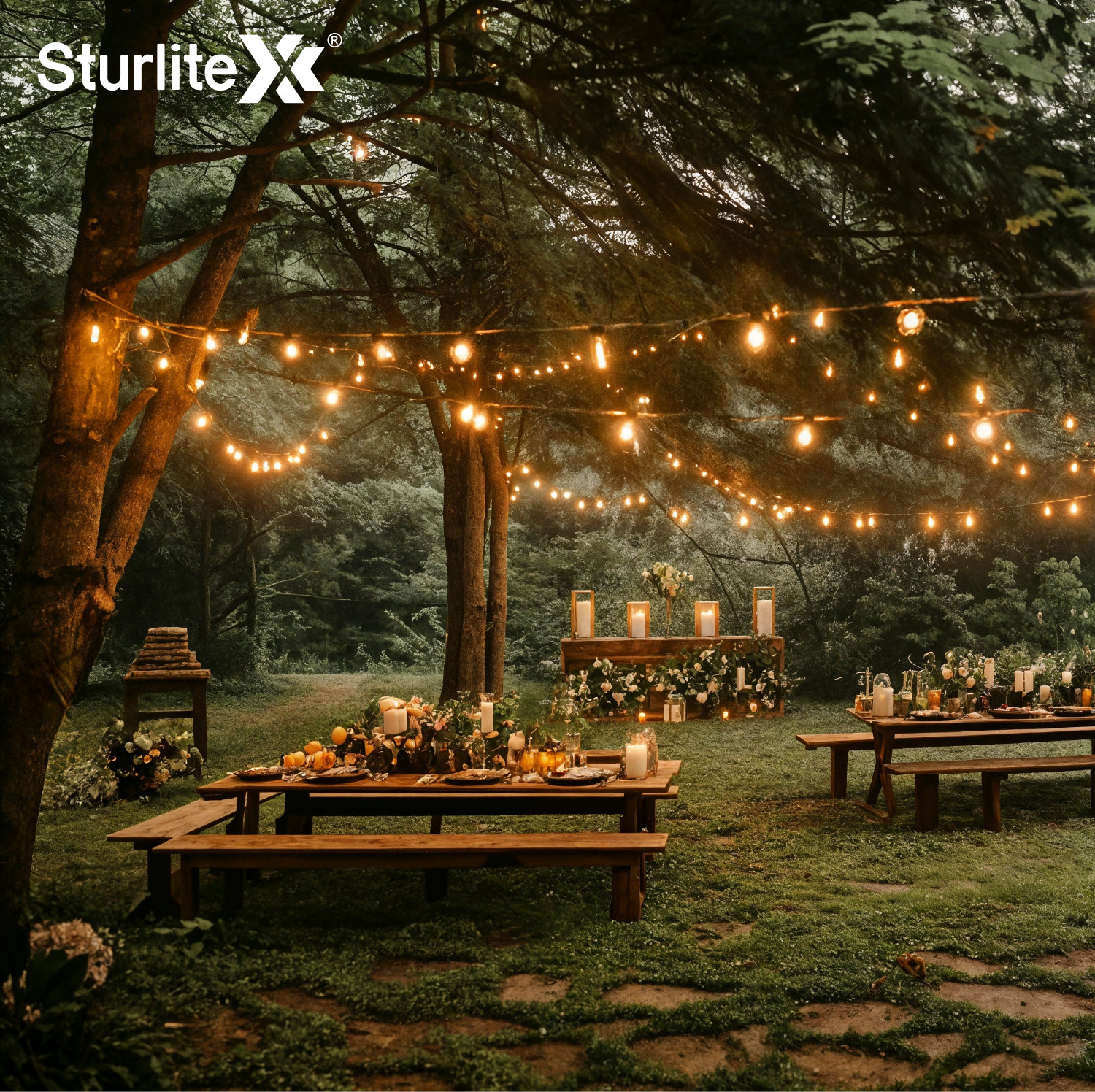 Image of Sturlite 46 LEDs 10 m Orange Flickering, Steady Bulb Rice Lights