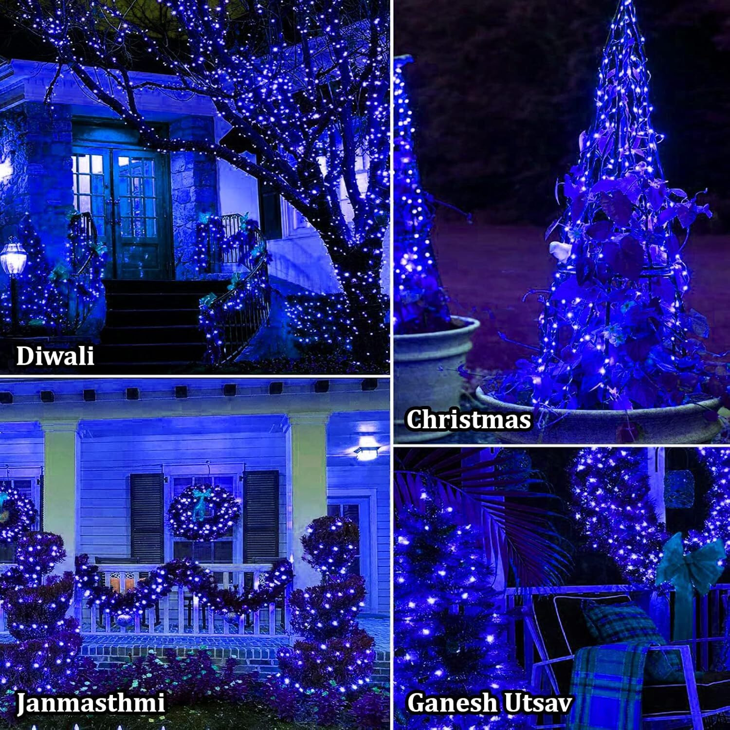 Image of FIZZYTECH 40 LEDs 11 m Blue Flickering String Rice Lights