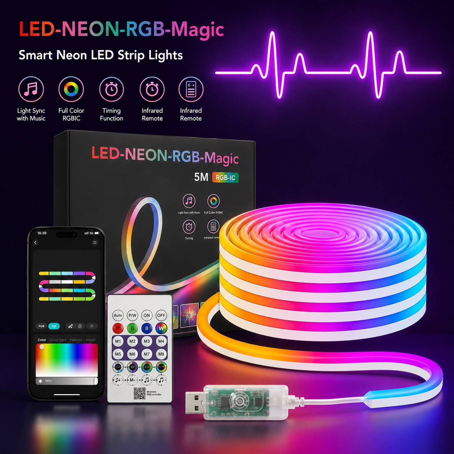 ecoosoft 500 LEDs 5m Multicolor Rice Lights - Image 1