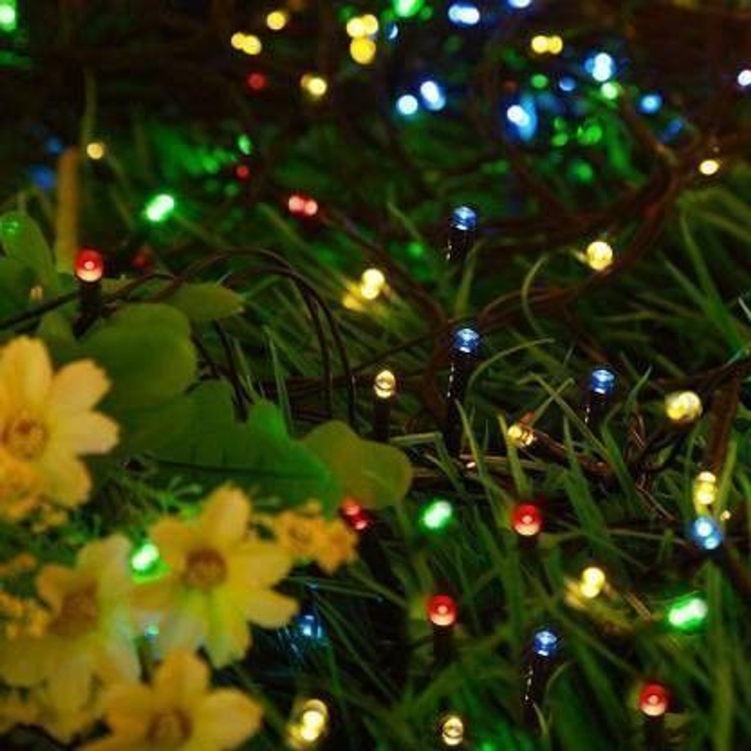 Image of Aj Enterprises 400 LEDs 50.8 m Multicolor Color Changing, Flickering, Steady String Rice Lights