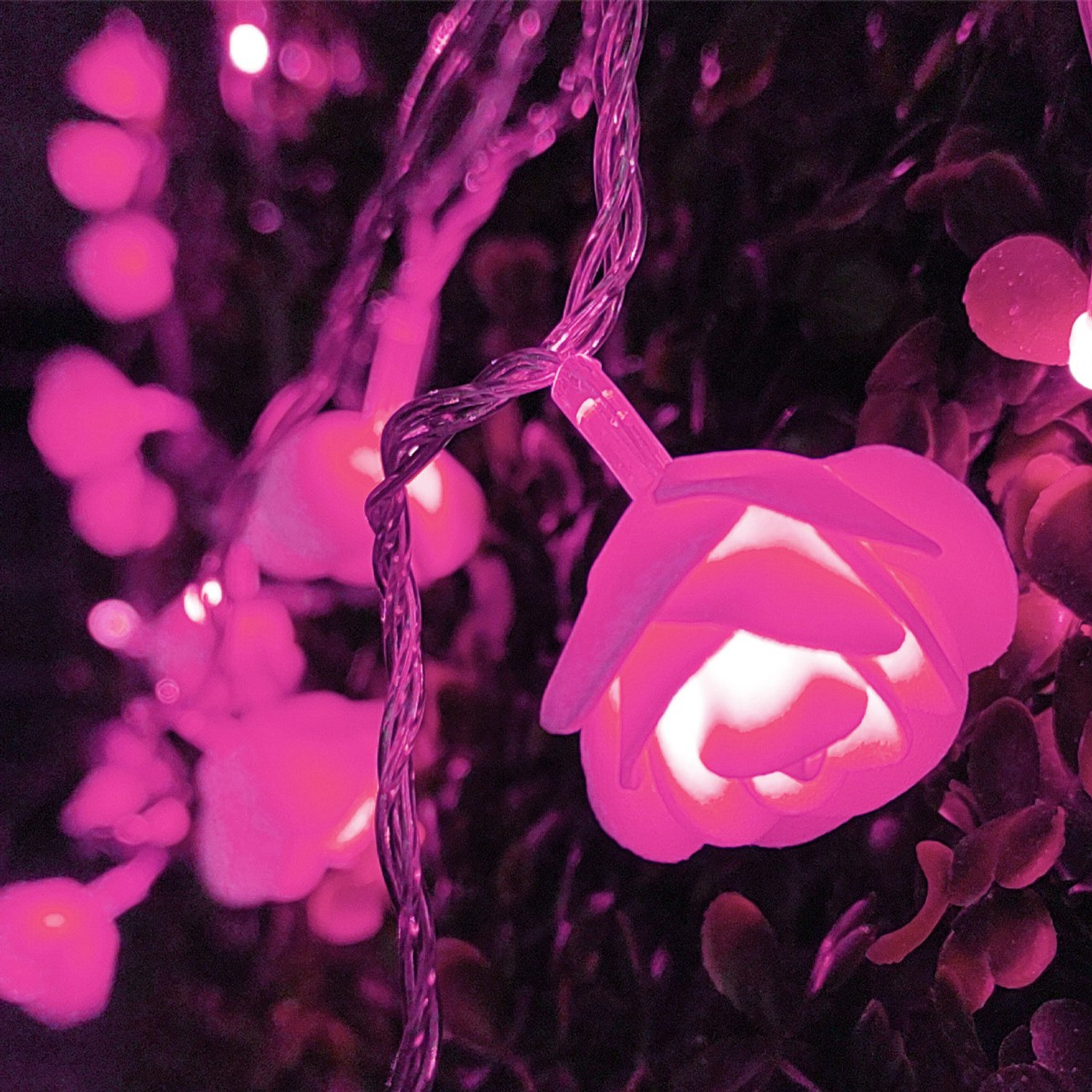 Image of NISCO 20 LEDs 4 m Pink Steady Flower Rice Lights