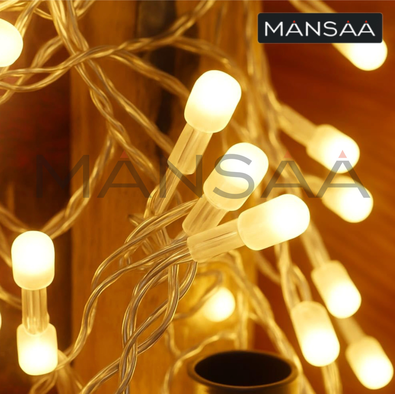 Image of MANSAA 40 LEDs 11 m Yellow Steady String Rice Lights