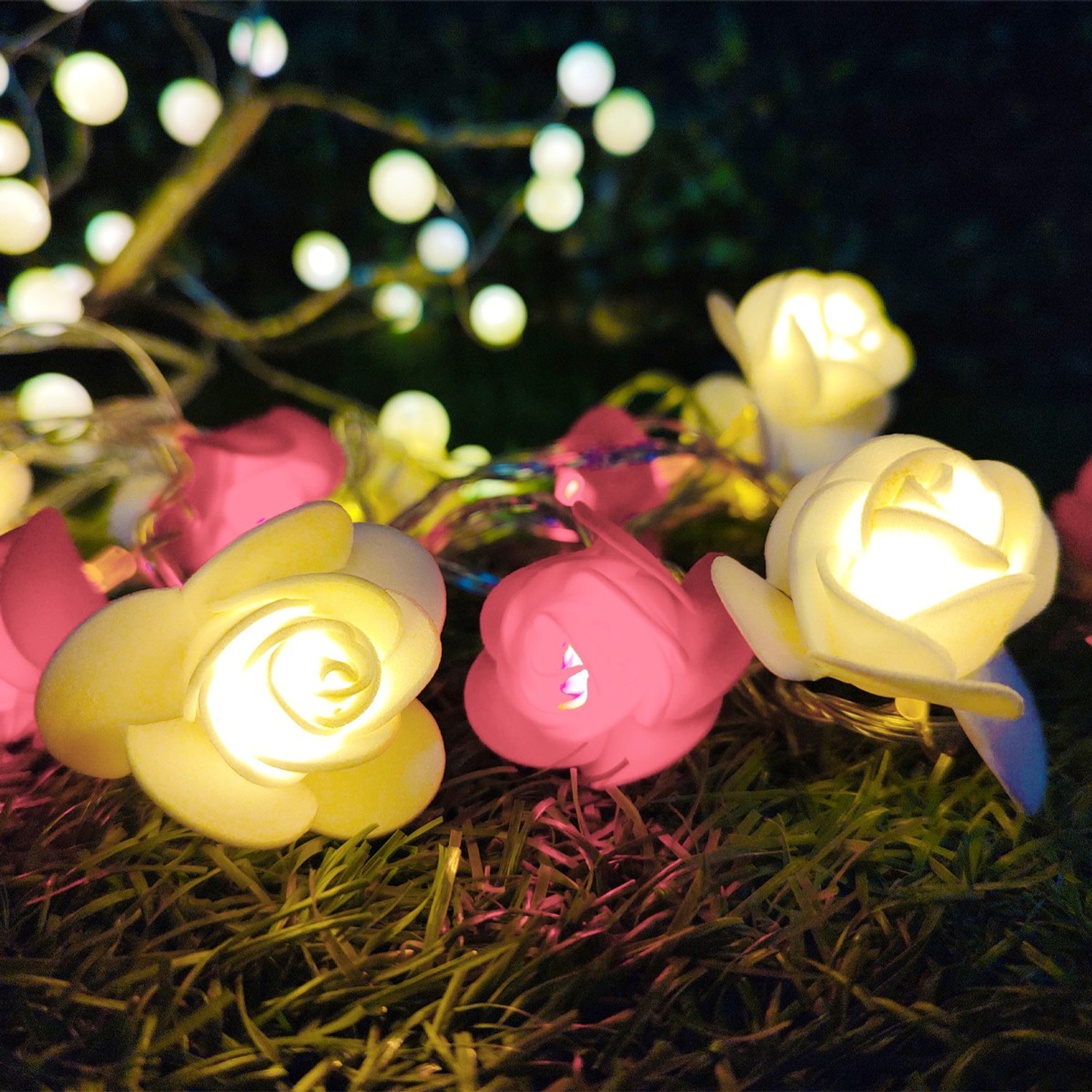 Image of NISCO 20 LEDs 4 m Pink Steady String Rice Lights