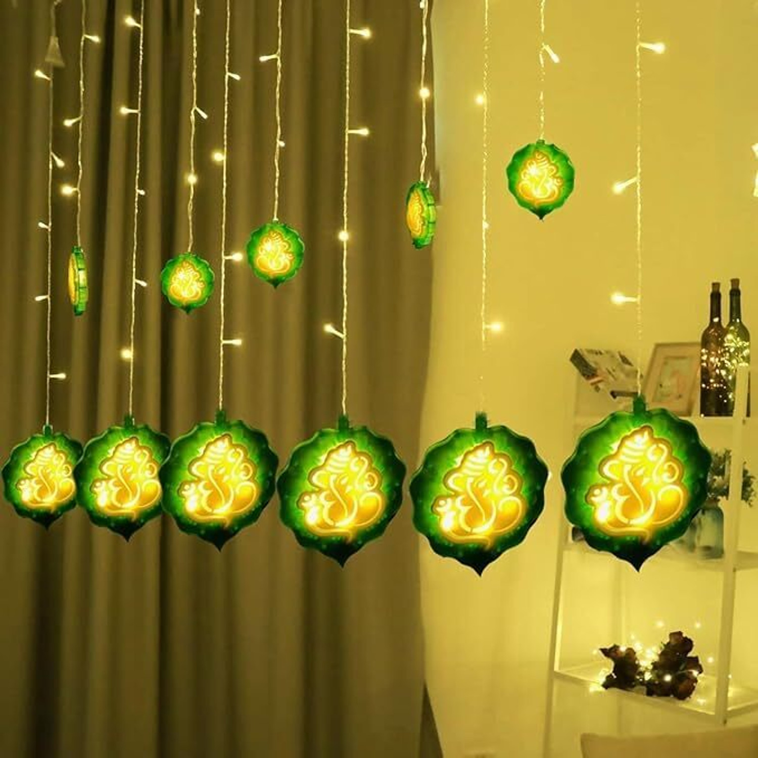 Image of FIZZYTECH 118 LEDs 3.5 m Yellow Flickering Leaf Rice Lights