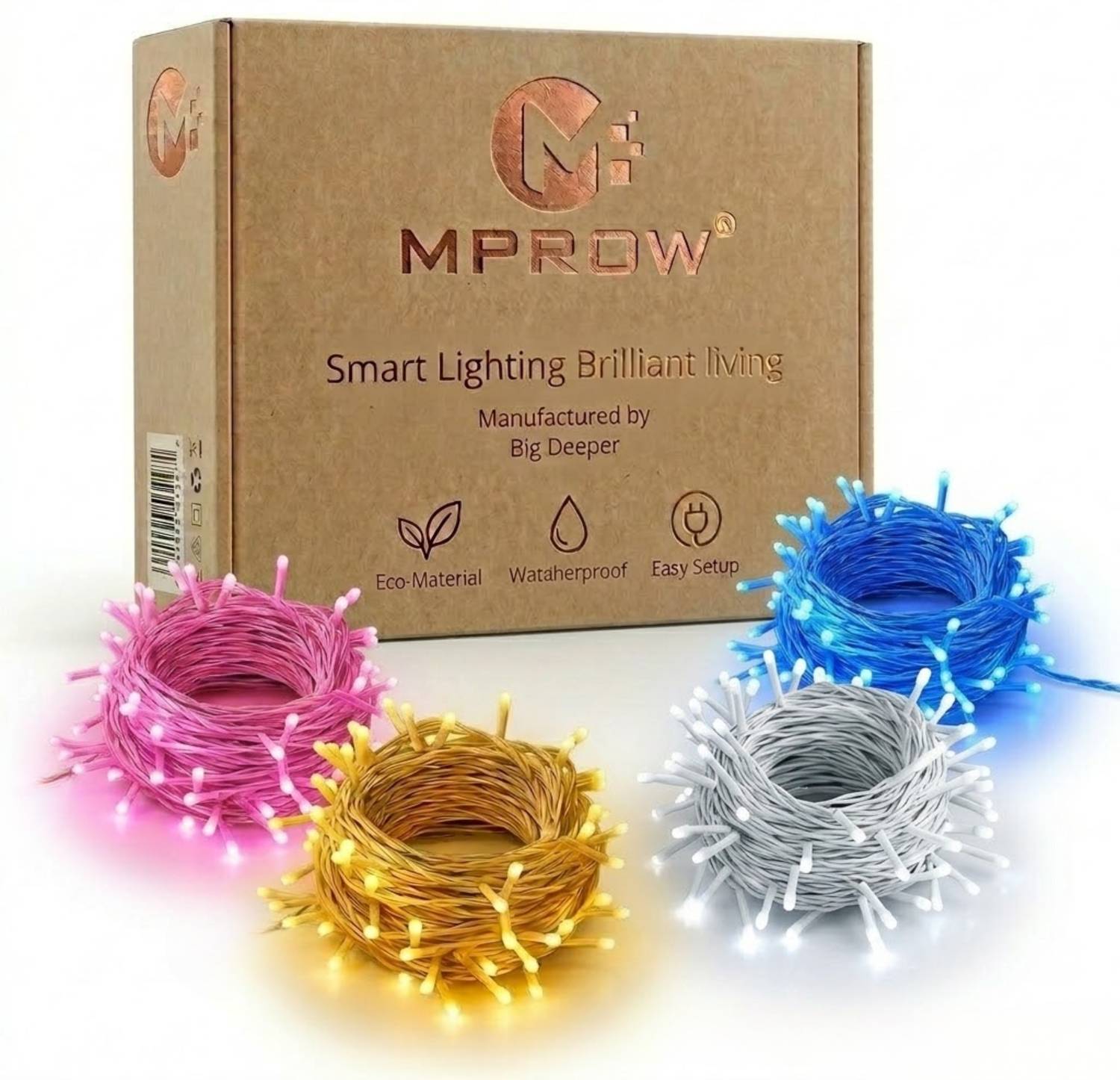 MPROW 40 LEDs 11 m Yellow, White, Pink, Blue Steady String Rice L