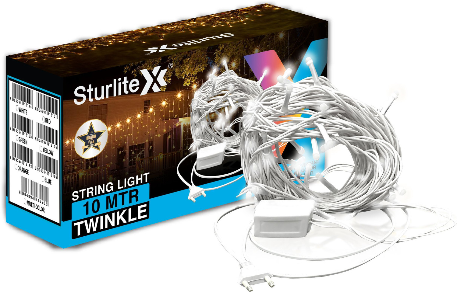 Image of Sturlite 46 LEDs 10 m White Flickering, Steady Bulb Rice Lights