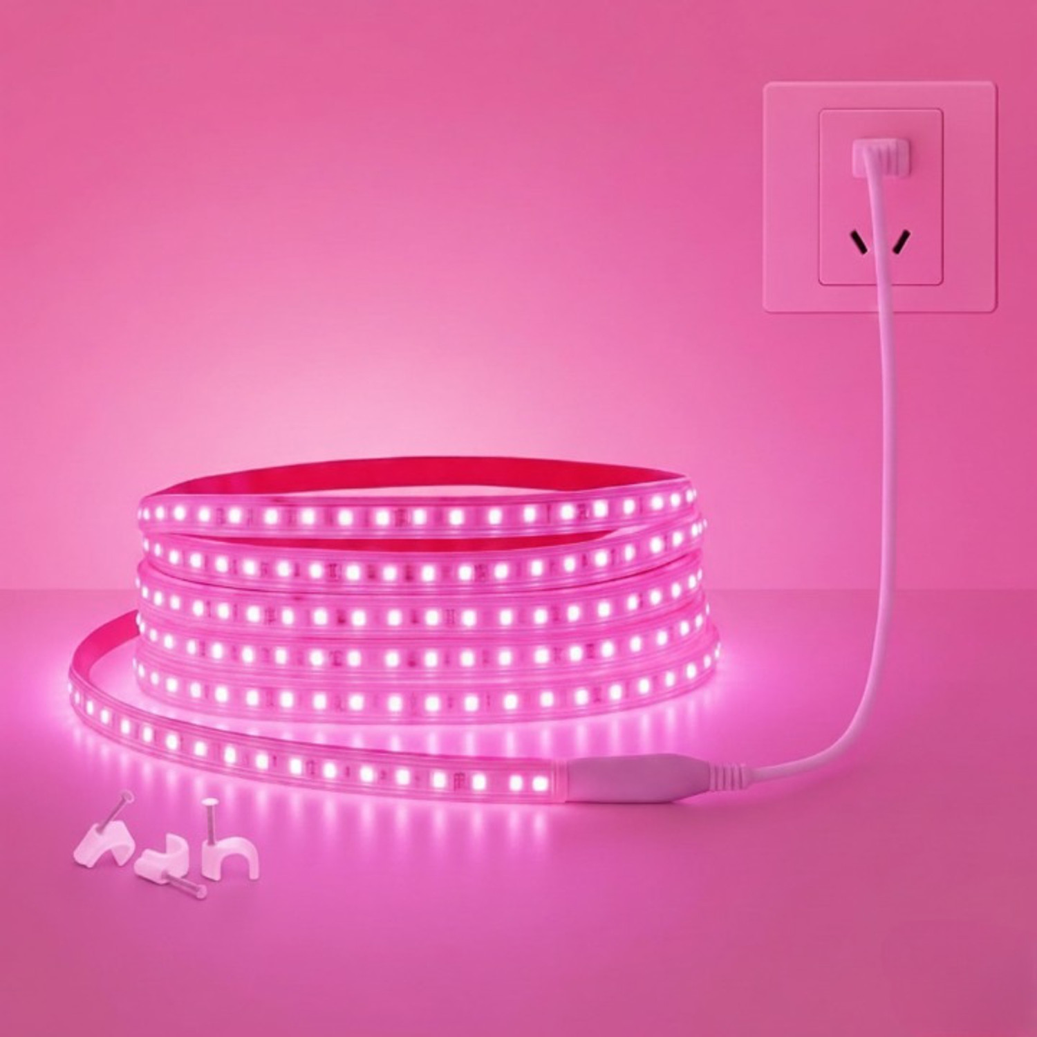 Image of Errol 360 LEDs 3 m Pink Steady Strip Rice Lights