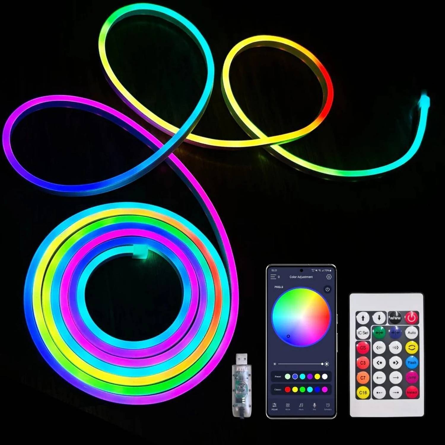 sumraj 12 LEDs 5m Multicolor Flickering Strip Lights - Image 2
