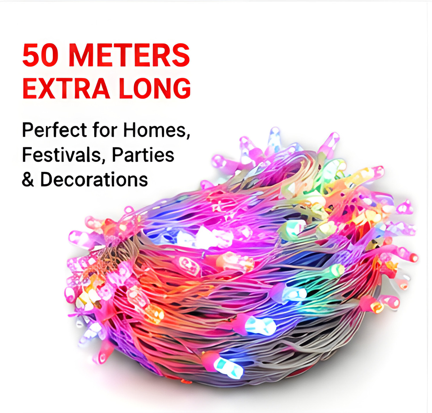 Image of Pari 250 LEDs 50 m Multicolor Color Changing, Flickering Strip Rice Lights