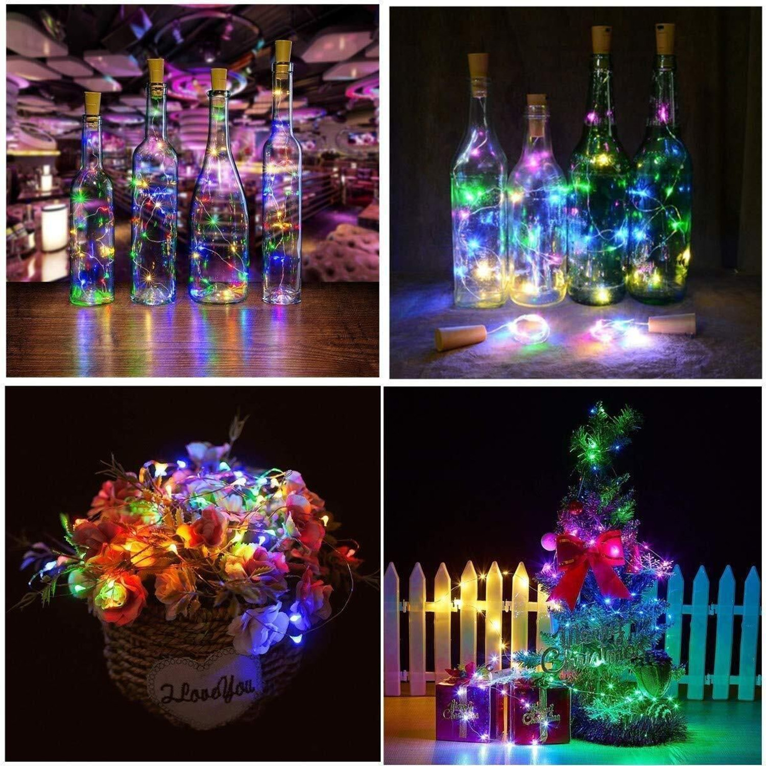 Image of sidhguru 20 LEDs 2 m Multicolor Flickering String Rice Lights