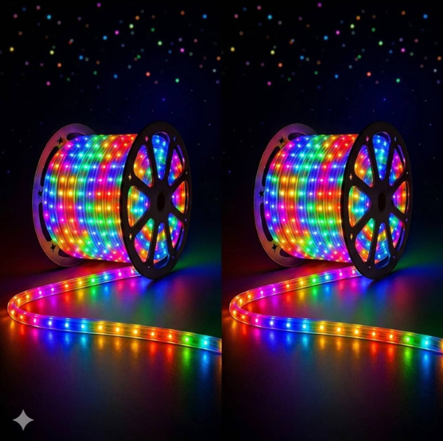 Peafowl Wholesale 1200 LEDs 10 m Multicolor Steady Strip Rice Lights