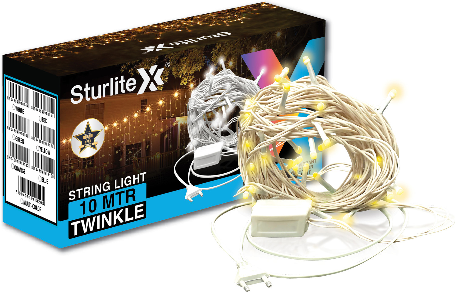 Image of Sturlite 46 LEDs 10 m Yellow Flickering, Steady Bulb Rice Lights