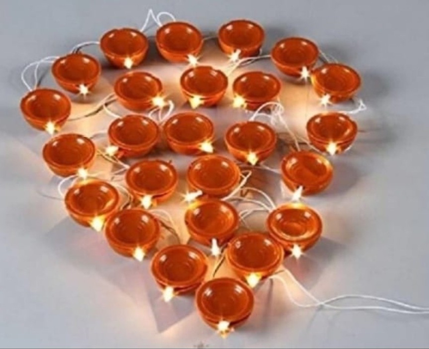 Image of RIGHT SEARCH 20 LEDs 2.5 m Yellow Steady Diya Rice Lights (Pack of 1)