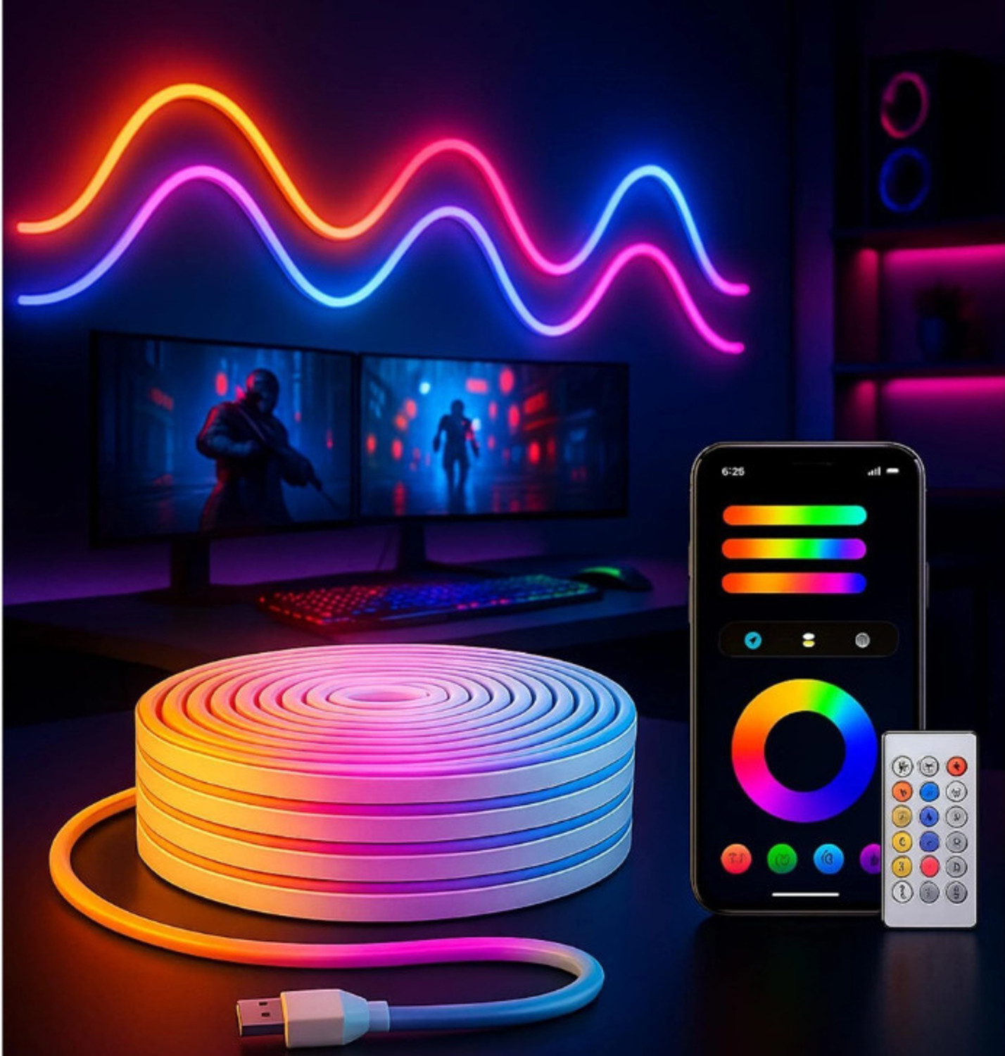 Image of One94Store 300 LEDs 5 m Multicolor Flickering, Color Changing, Steady String Rice Lights