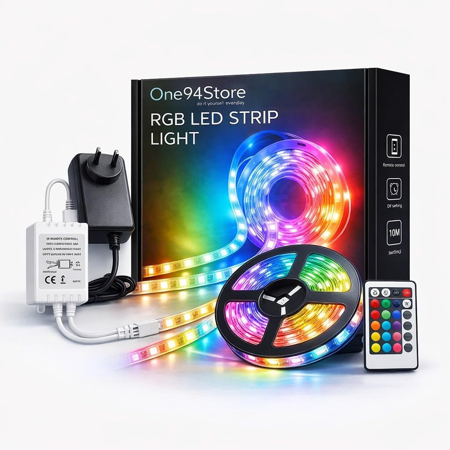 Image of ONE94 STORE 300 LEDs 5 m Multicolor Flickering, Color Changing, Steady Strip Rice Lights