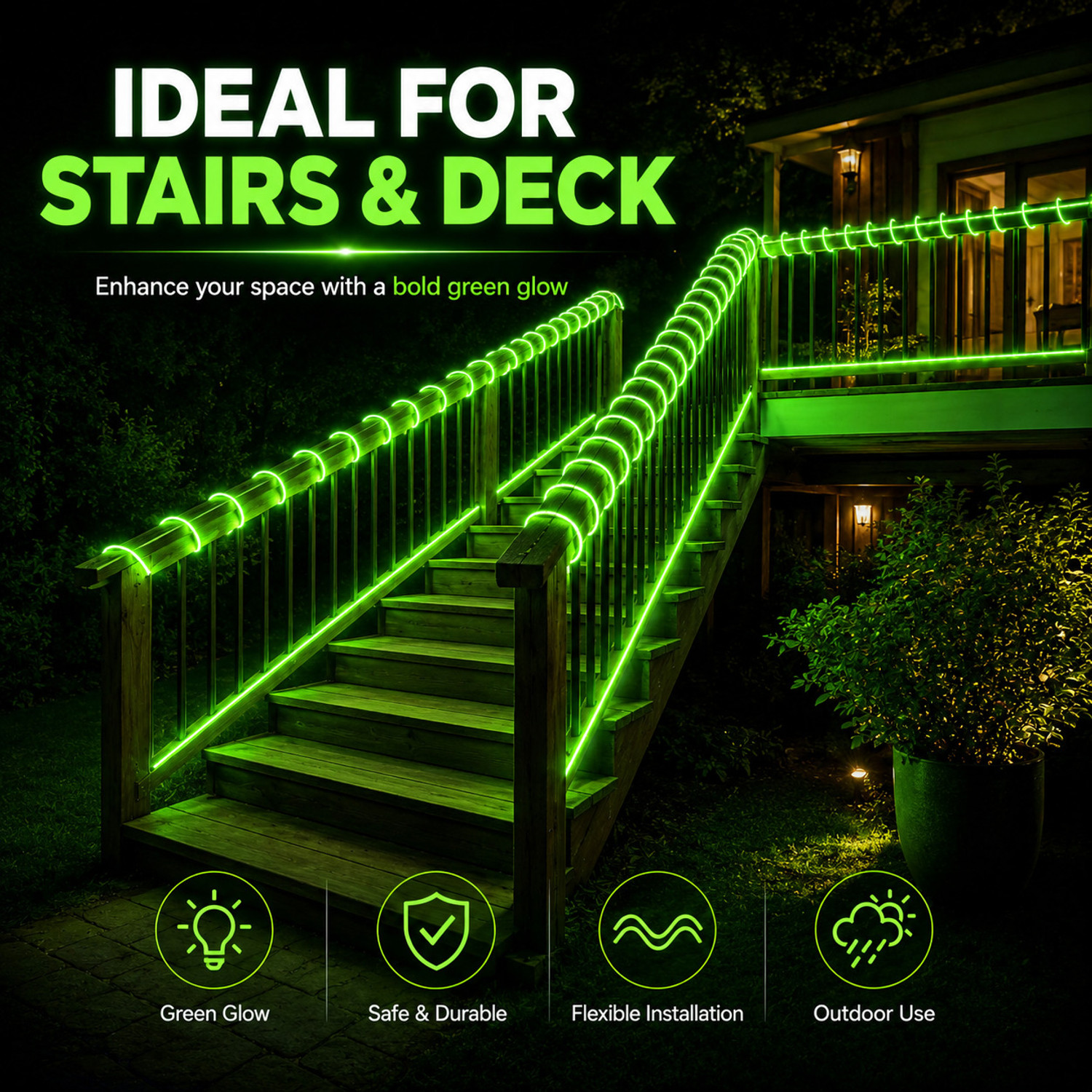 Image of spark world 1200 LEDs 5 m Green Steady Strip Rice Lights