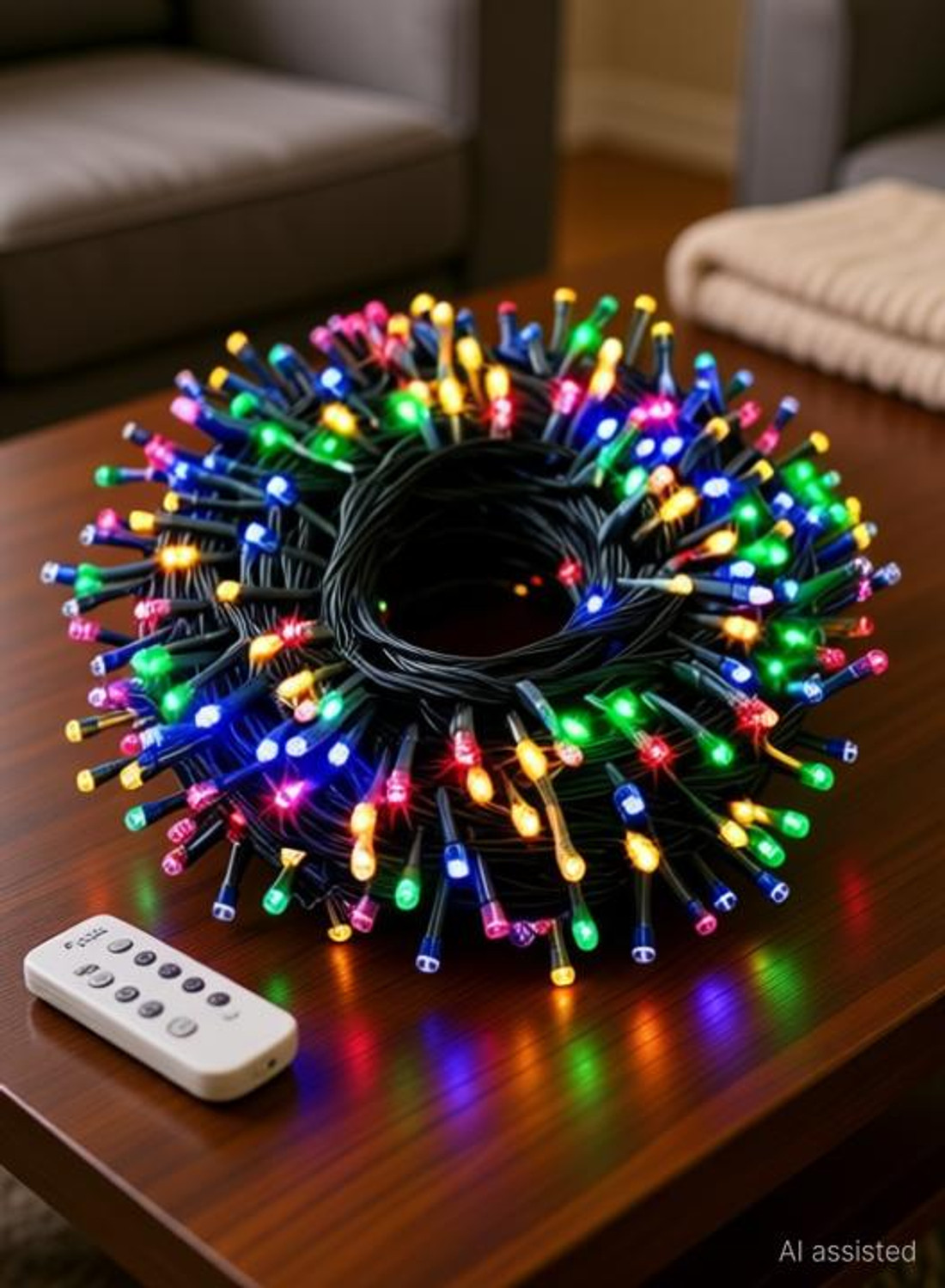 Image of Aj Enterprises 400 LEDs 50.8 m Multicolor Color Changing, Flickering, Steady String Rice Lights
