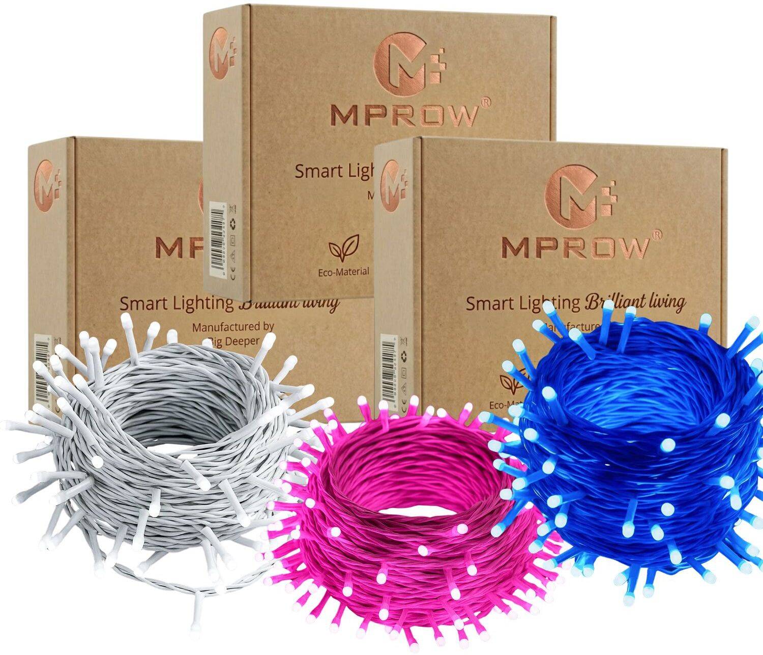 MPROW 40 LEDs 11 m White, Pink, Blue Steady String Rice Lights (P